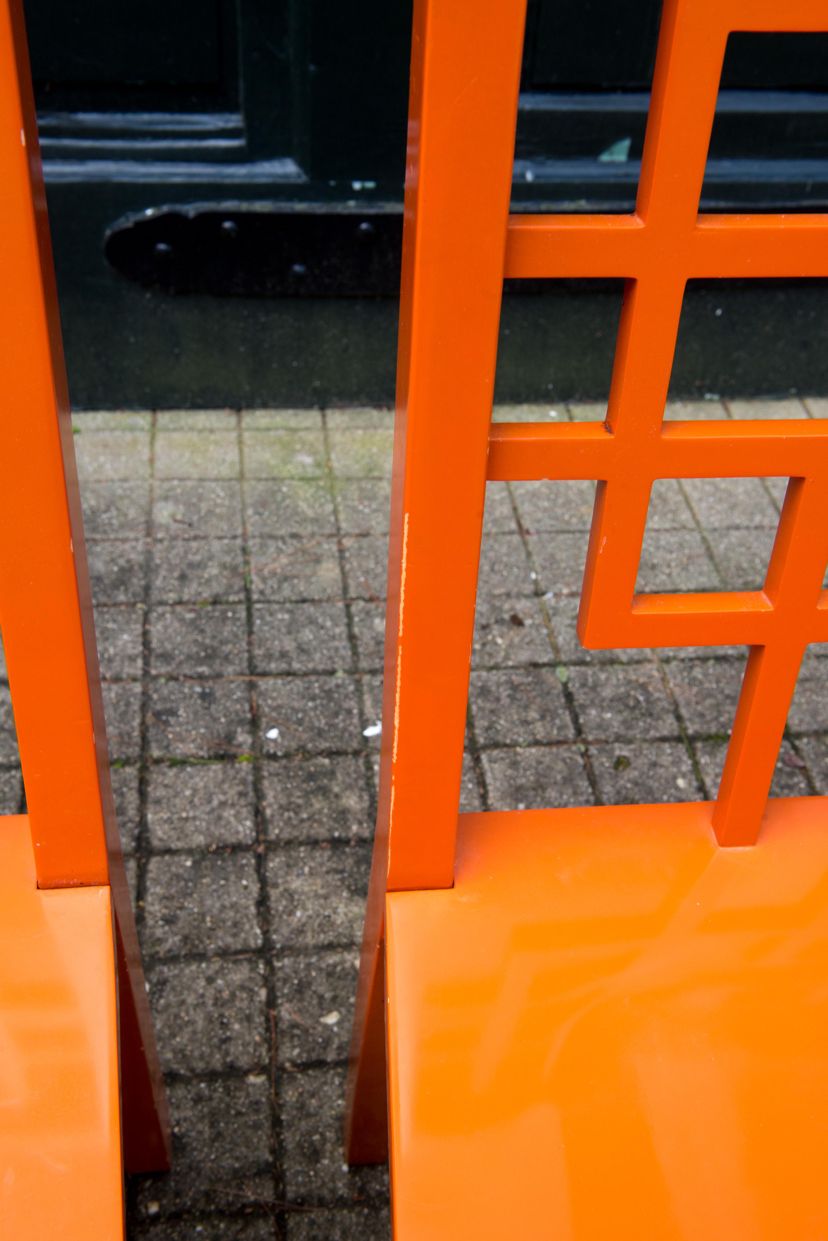 orange dining chairs set of 4