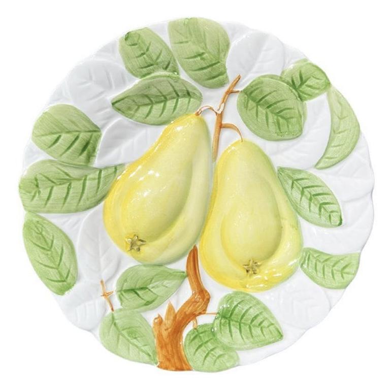 Set of 4 Fruit du Jour Decorative Ceramic Plates by Shafford 1987 In Good Condition For Sale In Oklahoma City, OK