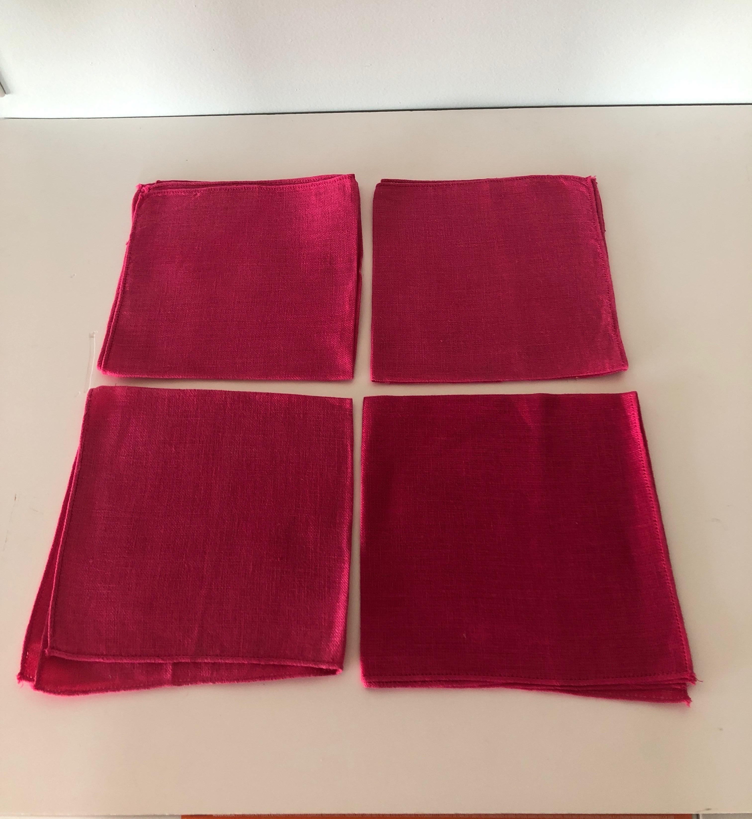 Set of (4) Fuchsia color linen napkins.
Size: 16