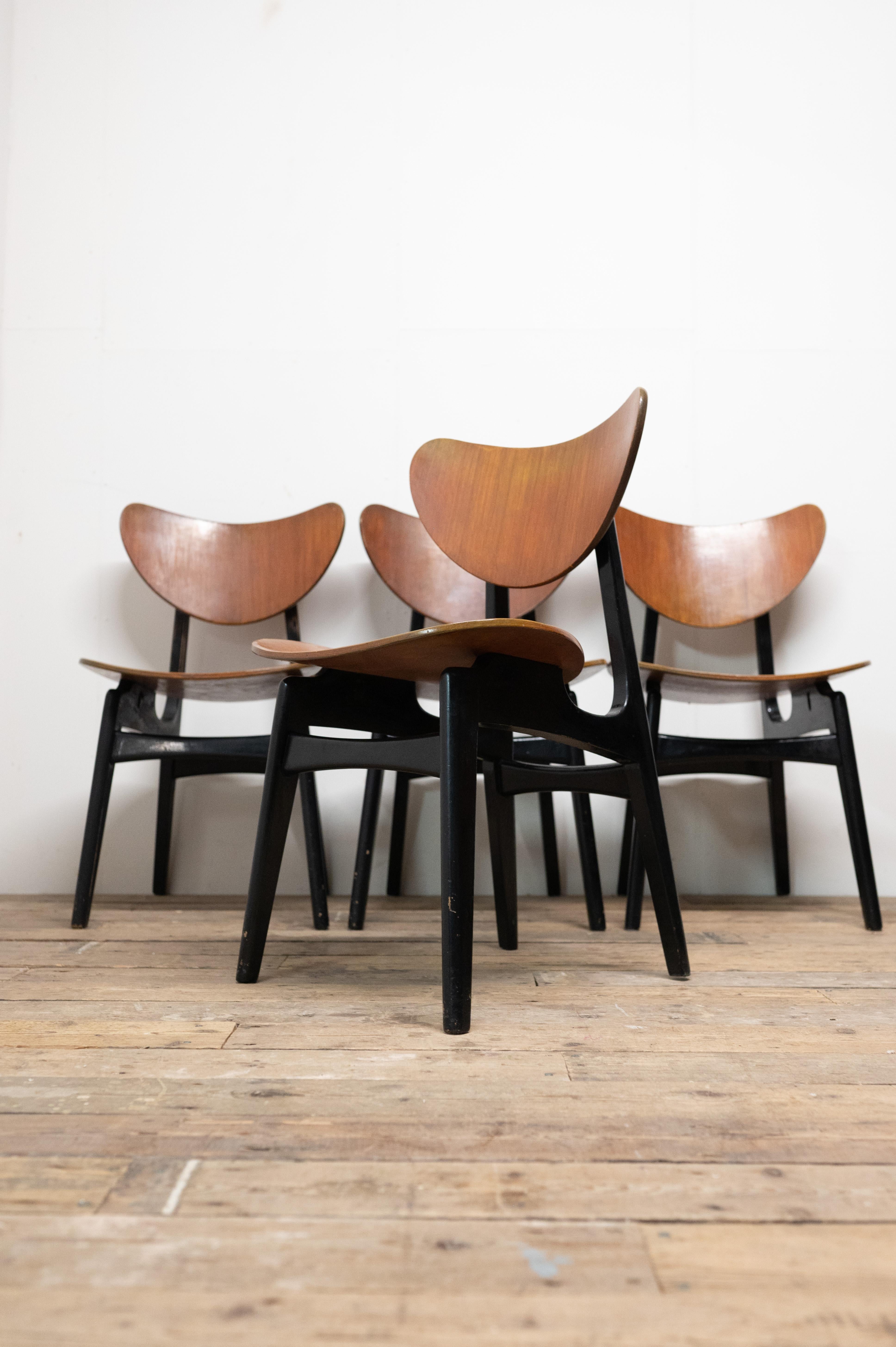 20th Century Set of 4 G Plan Tola Butterfly Dining Chairs
