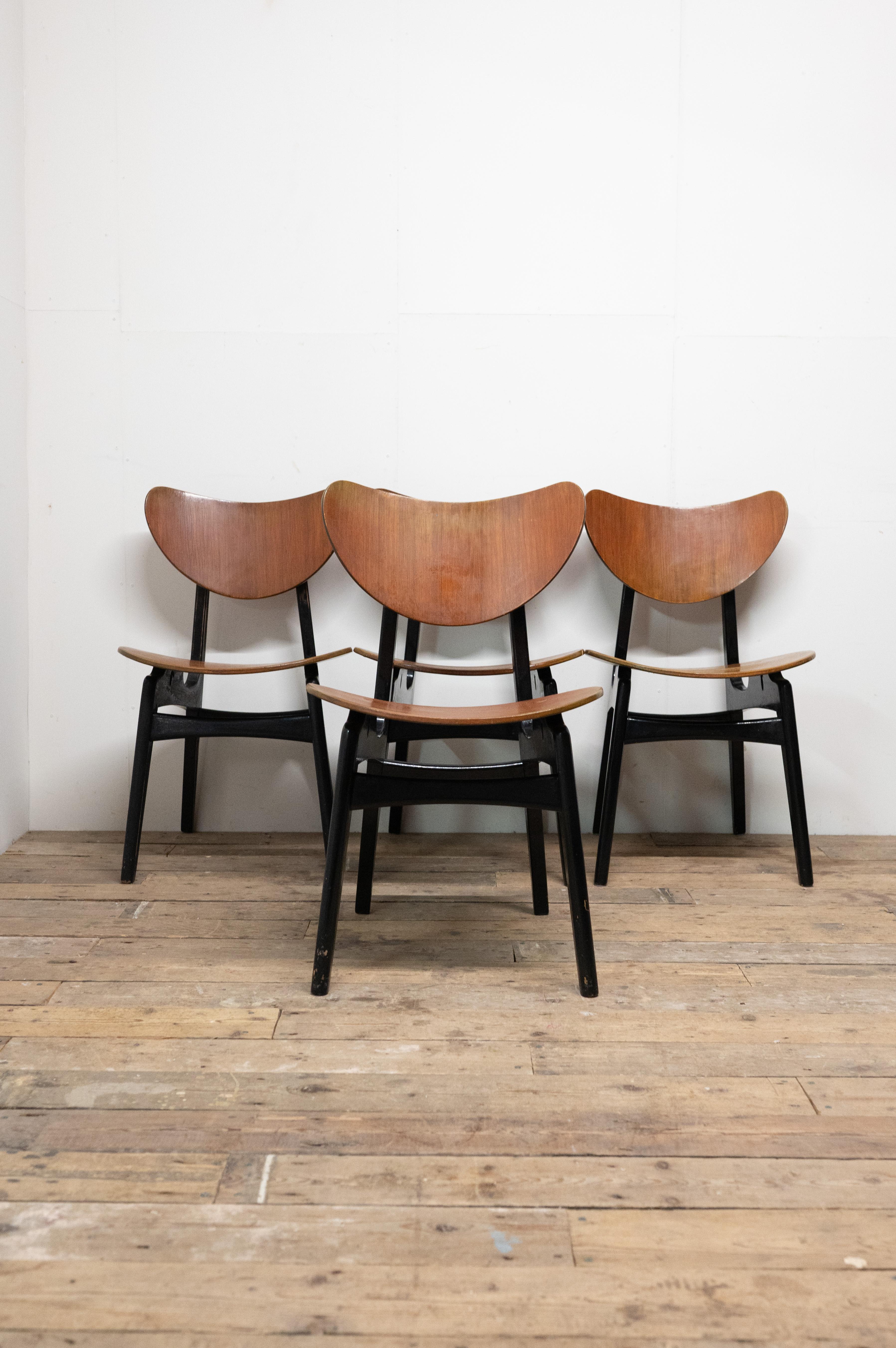 Teak Set of 4 G Plan Tola Butterfly Dining Chairs