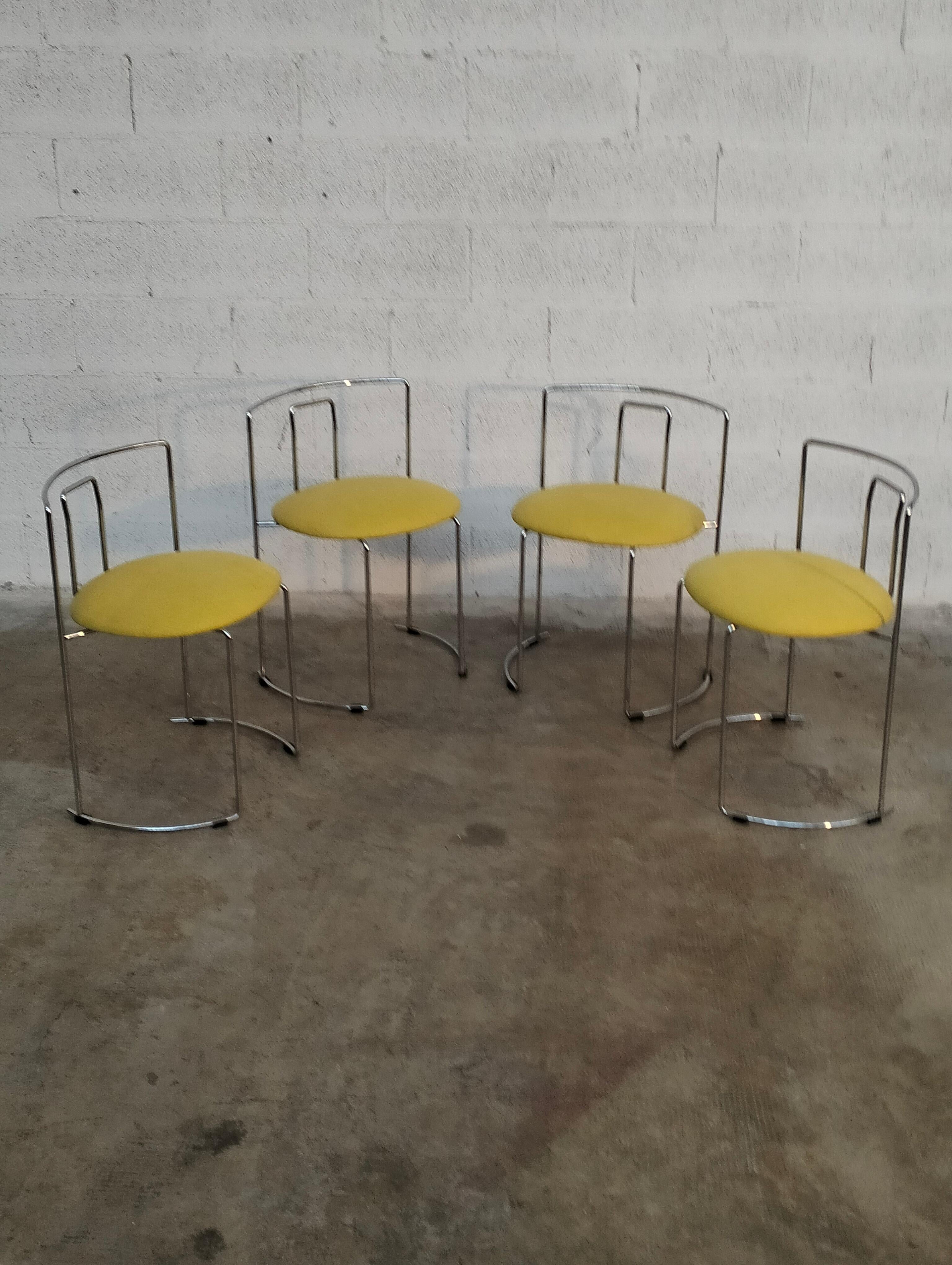 Steel Set of 4 Gaja Stackable Chairs by Kazuhide Takahama for Simon Gavina, 70s