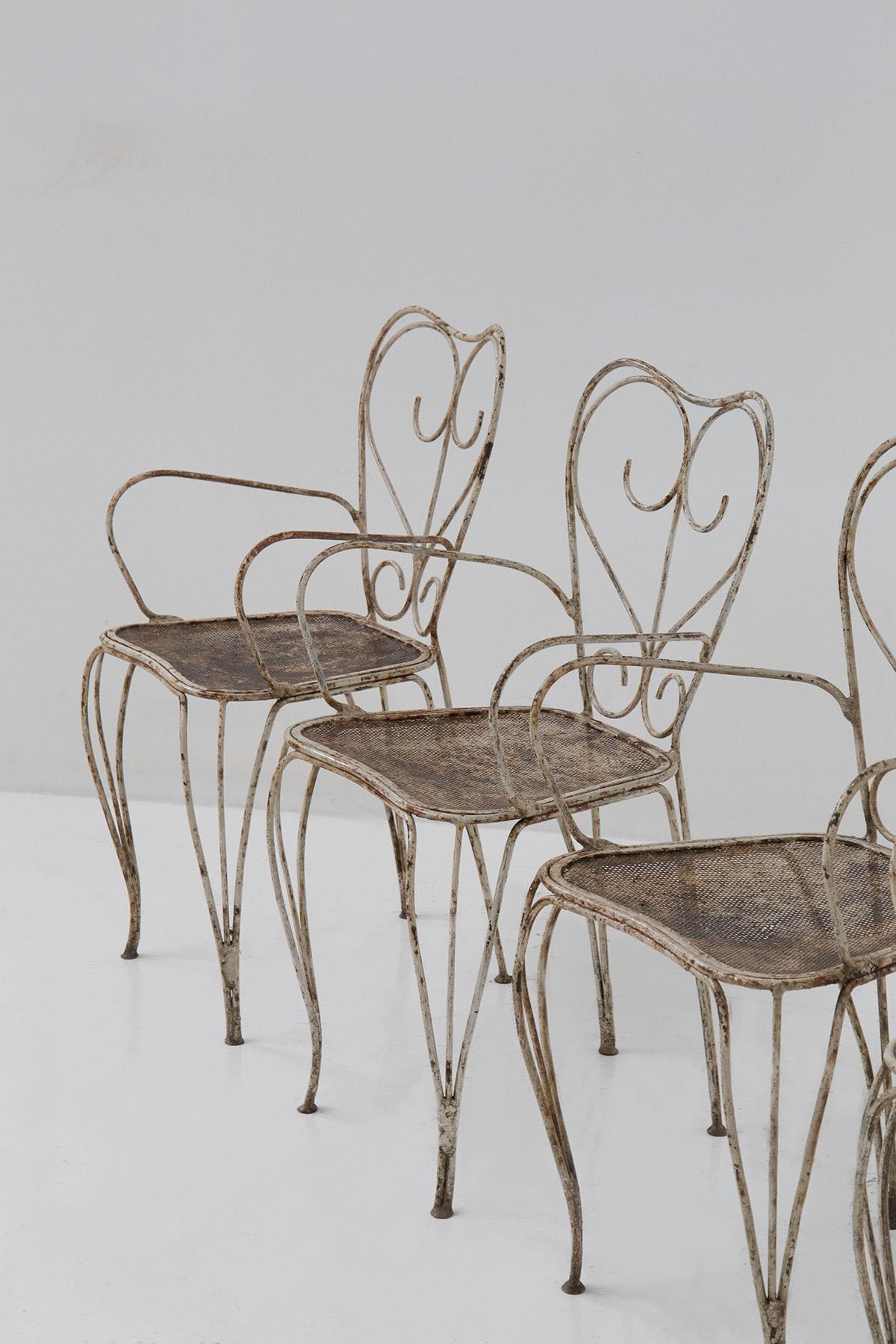 Mid-Century Modern Set of 4 garden chairs for Casa e Giardino, in iron