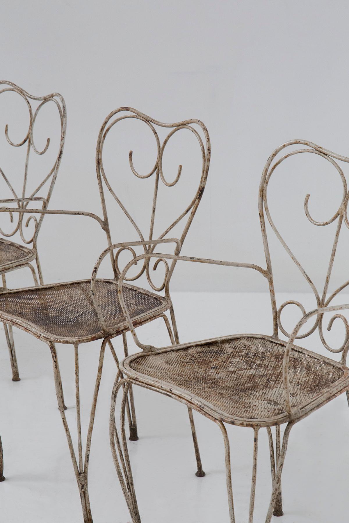 Mid-20th Century Set of 4 garden chairs for Casa e Giardino, in iron