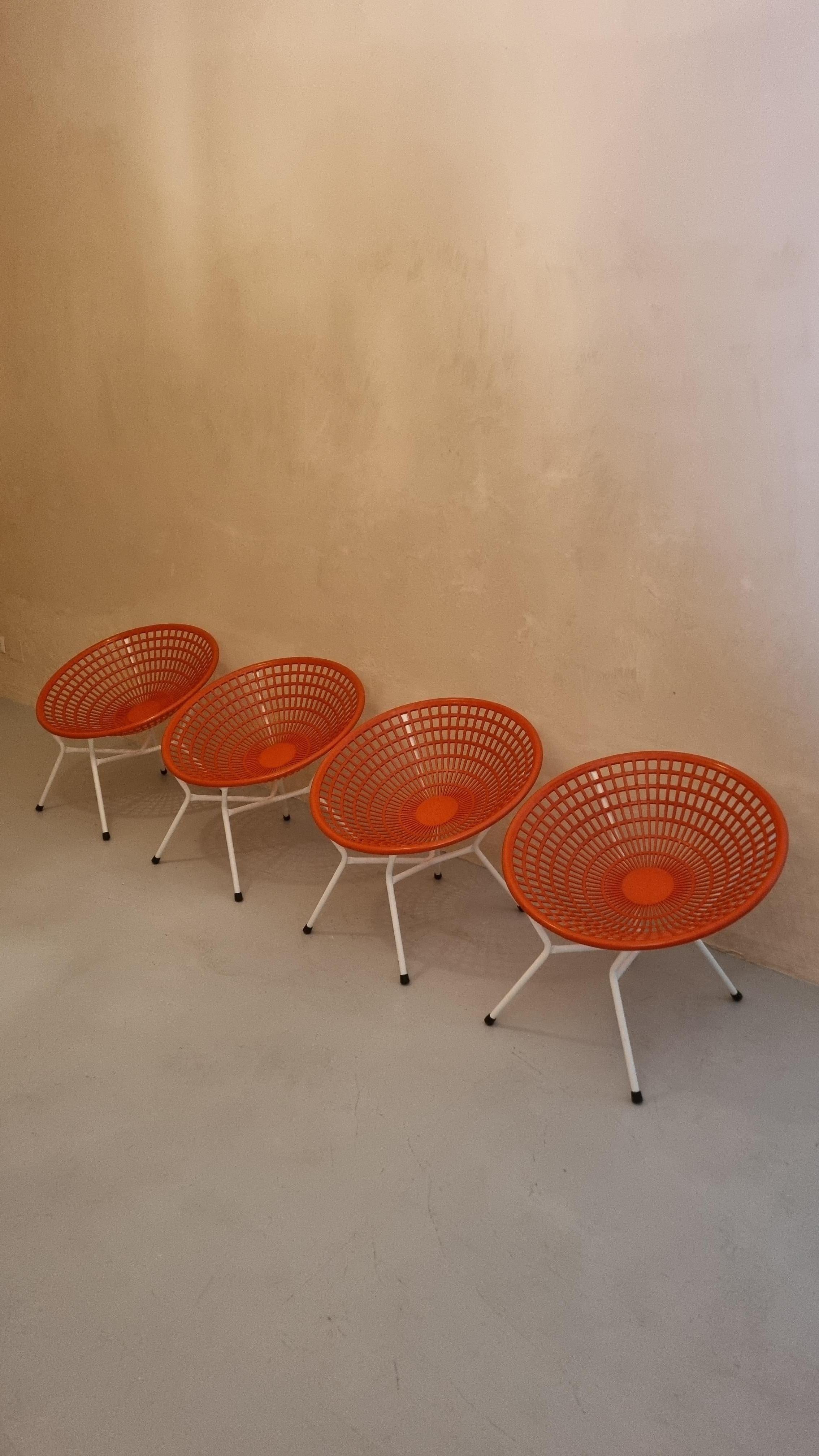 Painted Set of 4  Chairs Ivars Brescia, 1970 For Sale