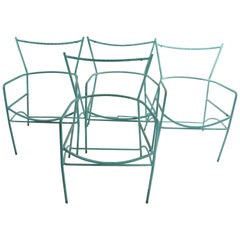 Set of 4 Garden Patio Poolside Chairs After Van Keppel Green