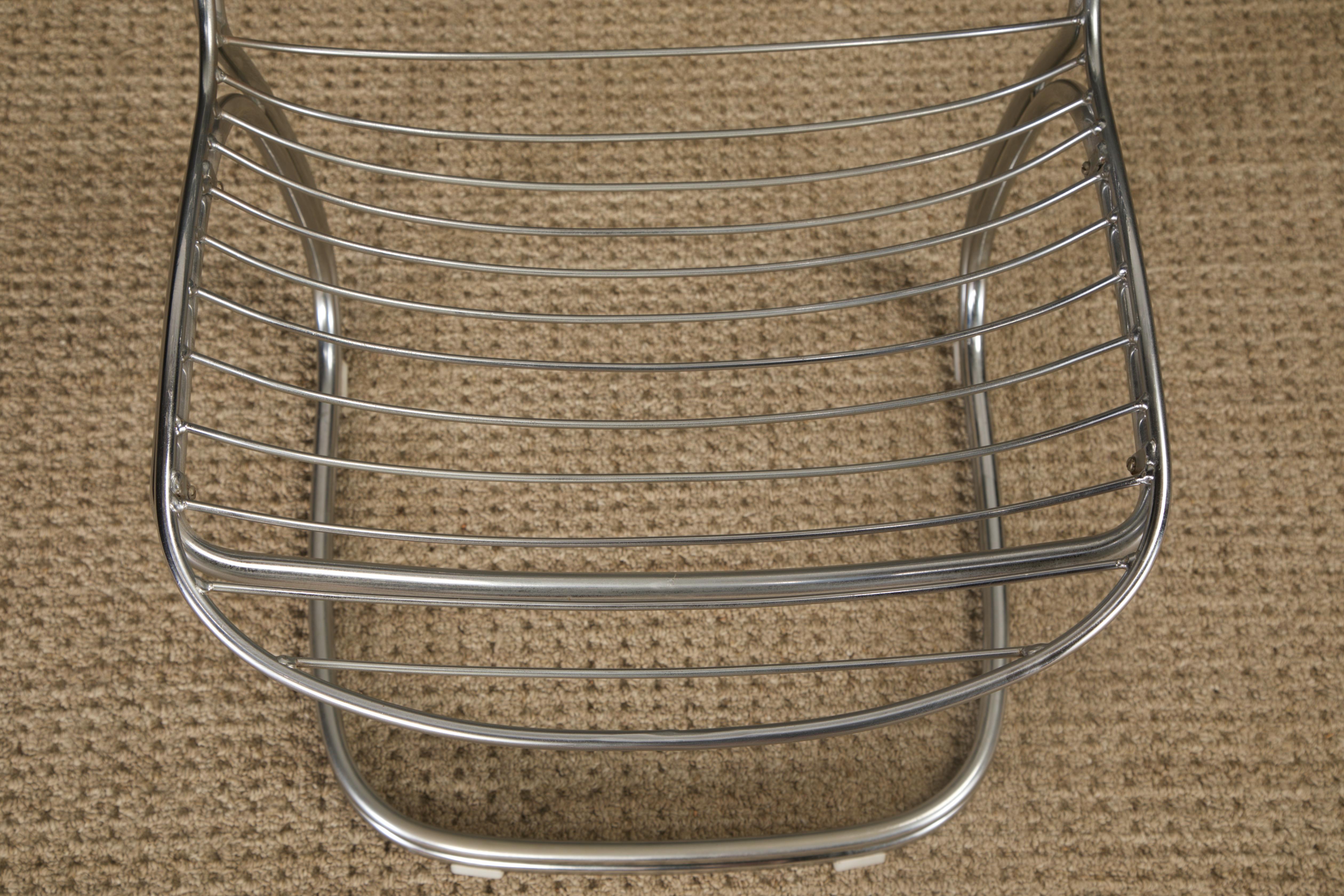 Set of 4 Gastone Rinaldi Chromed Steel Dining Chairs for RIMA, Italy, 1970s For Sale 6