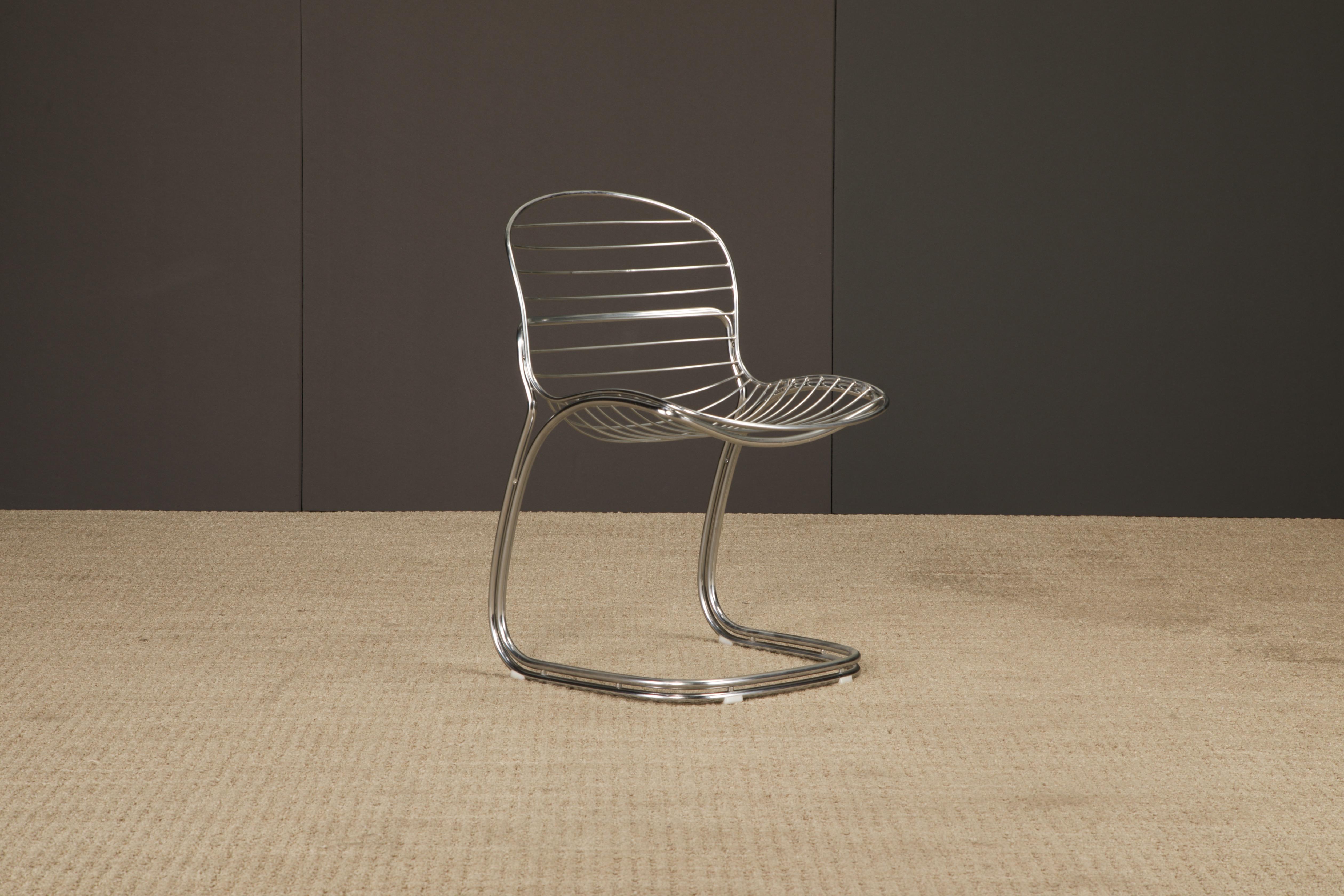 Set of 4 Gastone Rinaldi Chromed Steel Dining Chairs for RIMA, Italy, 1970s For Sale 7