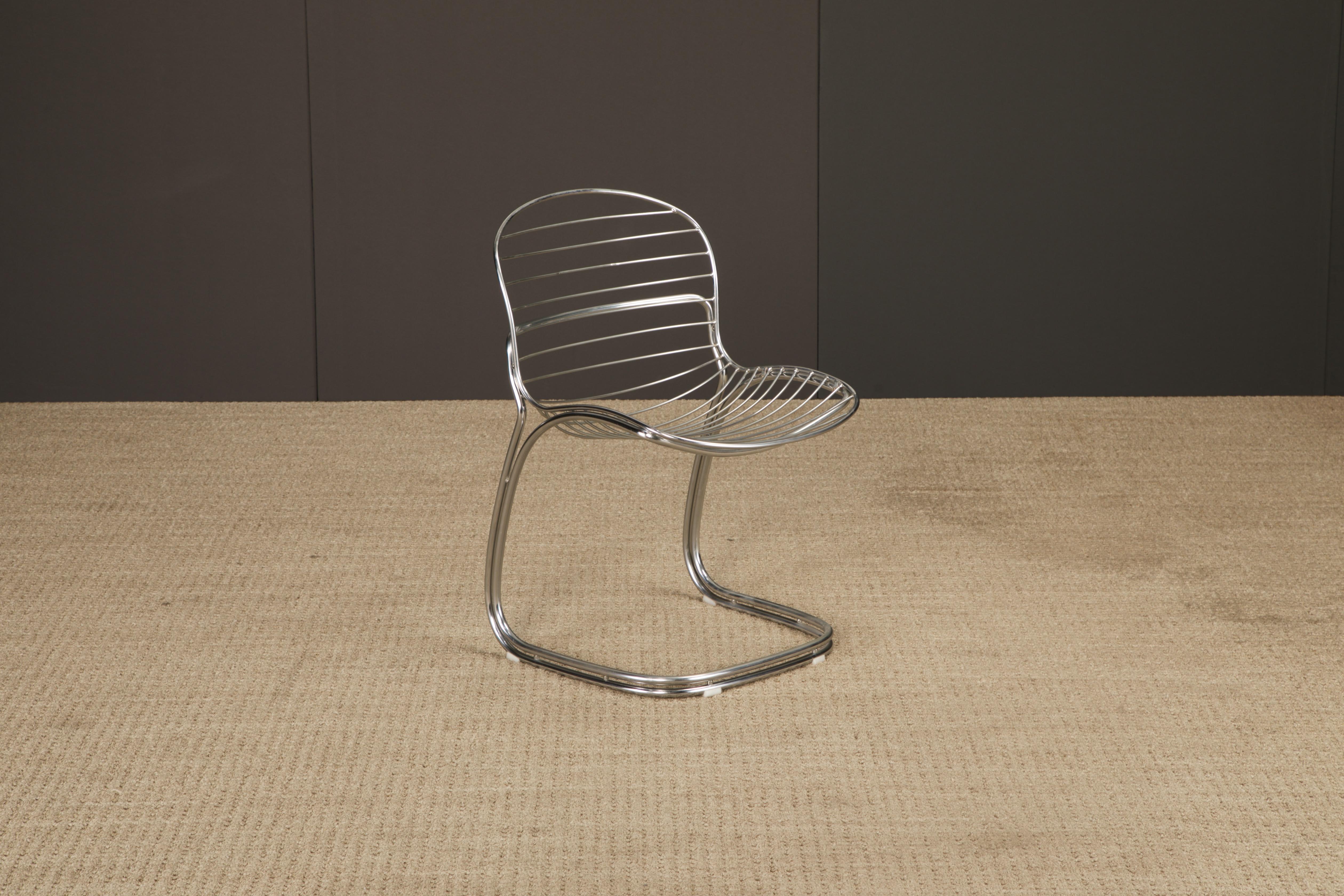 Set of 4 Gastone Rinaldi Chromed Steel Dining Chairs for RIMA, Italy, 1970s For Sale 8