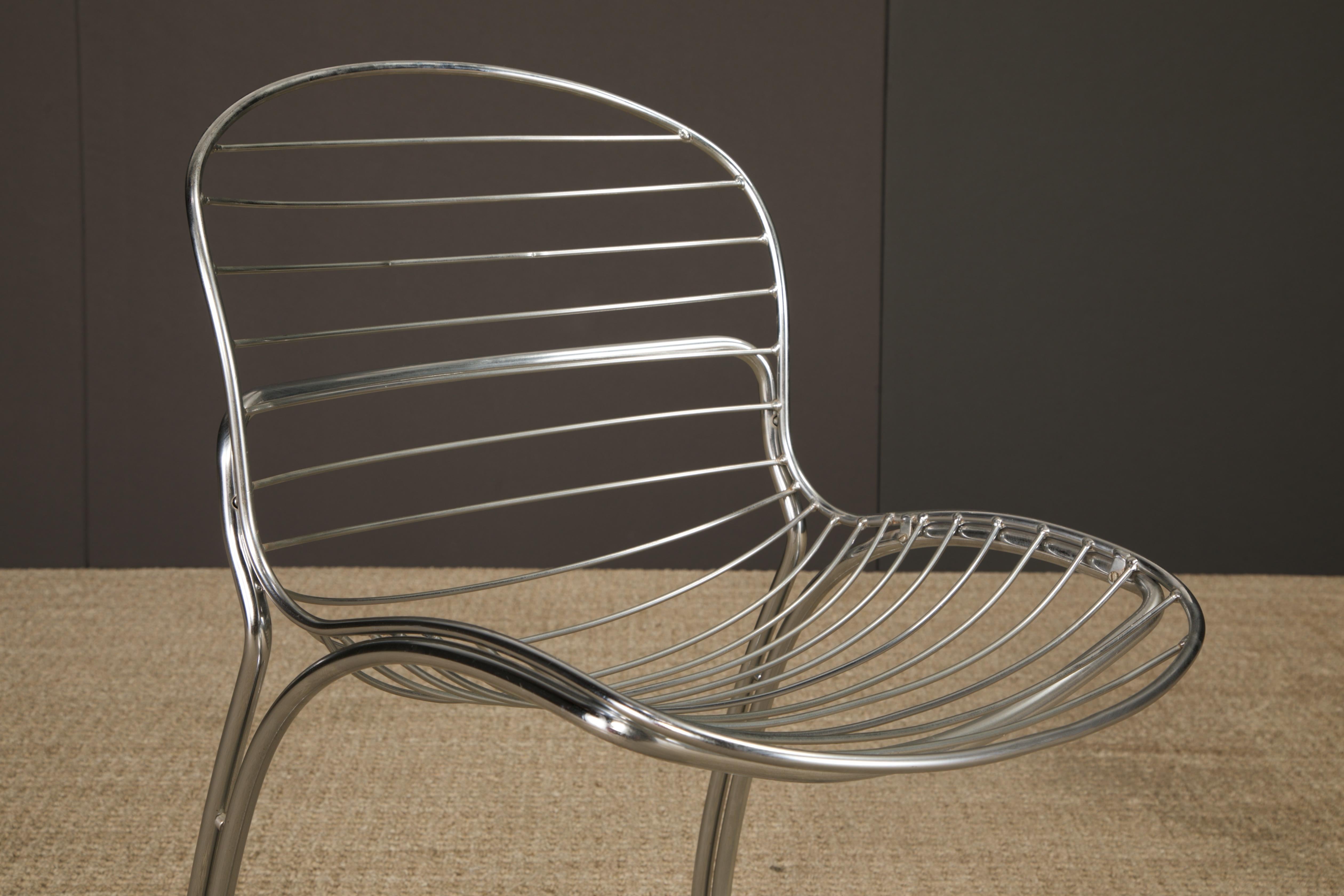 Set of 4 Gastone Rinaldi Chromed Steel Dining Chairs for RIMA, Italy, 1970s For Sale 9