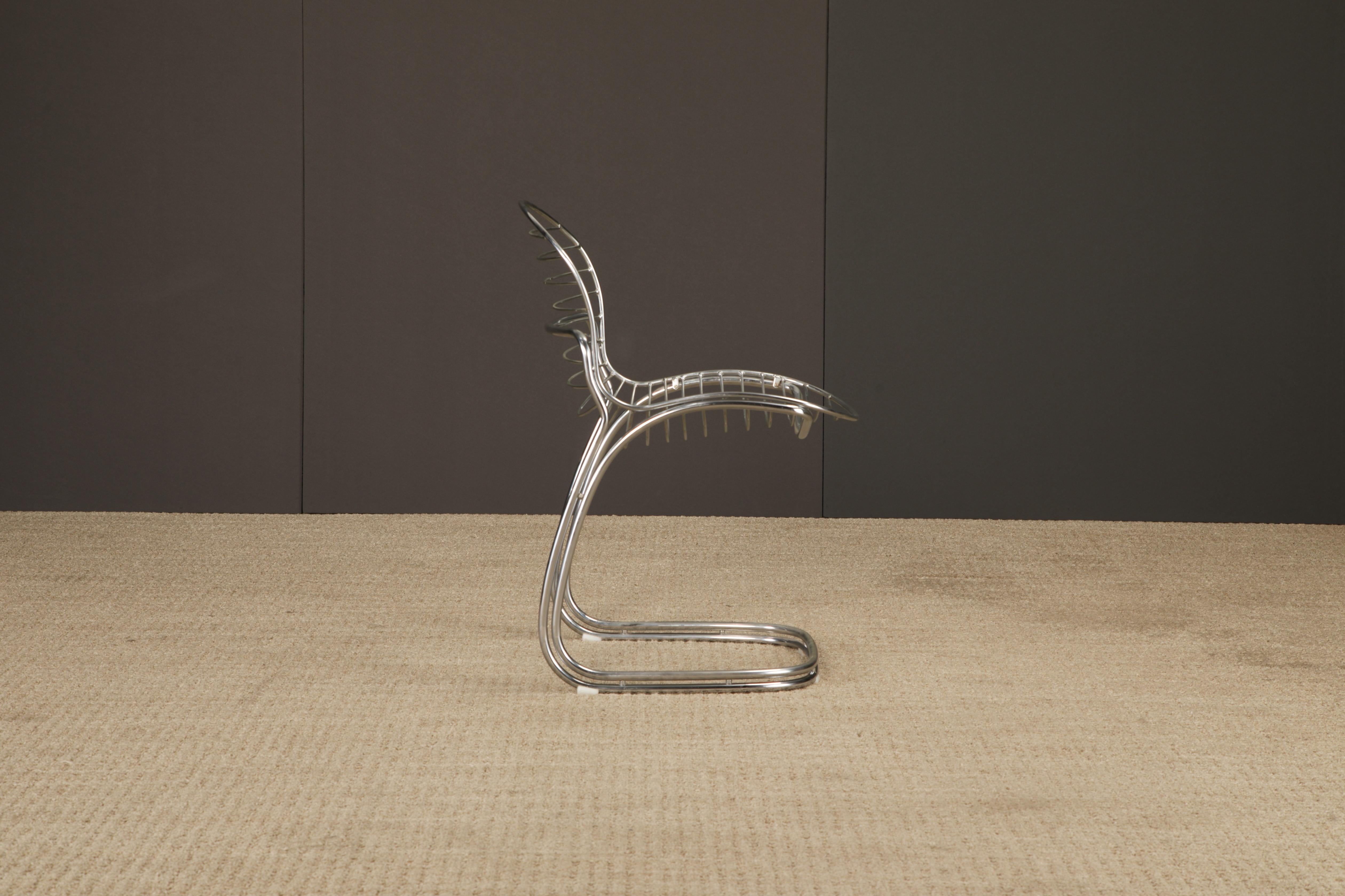 Set of 4 Gastone Rinaldi Chromed Steel Dining Chairs for RIMA, Italy, 1970s For Sale 10