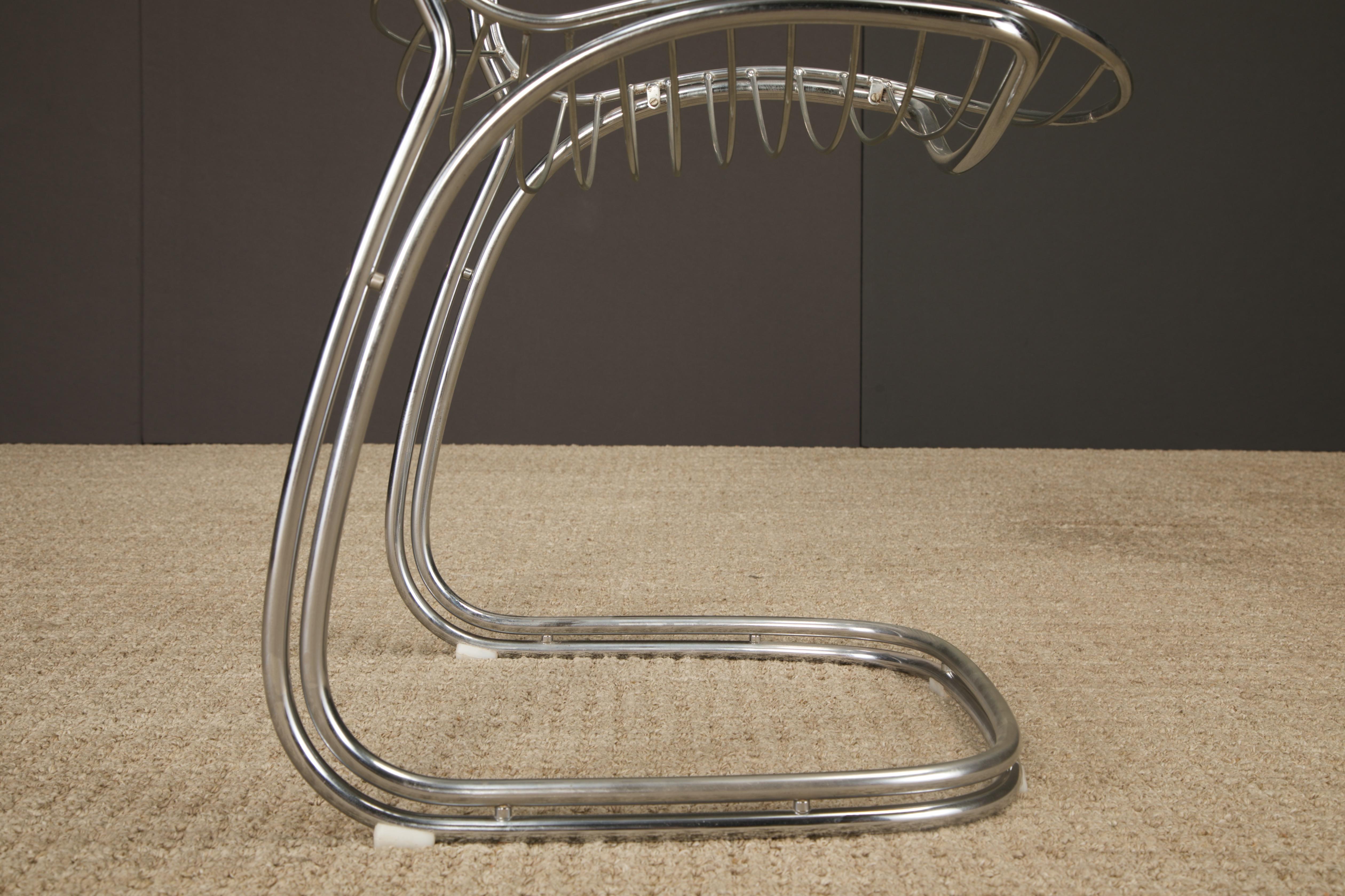 Set of 4 Gastone Rinaldi Chromed Steel Dining Chairs for RIMA, Italy, 1970s For Sale 11