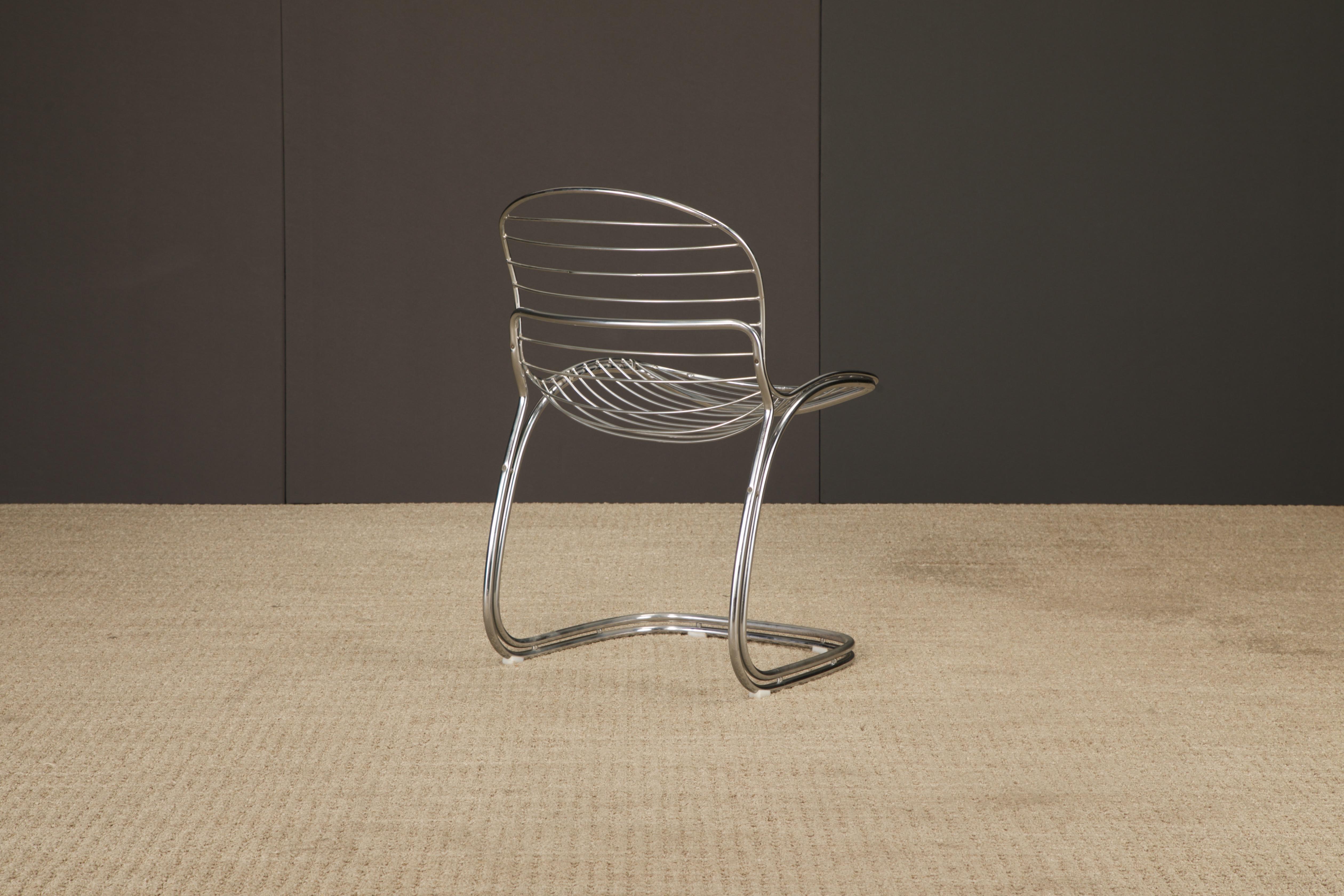 Set of 4 Gastone Rinaldi Chromed Steel Dining Chairs for RIMA, Italy, 1970s For Sale 12