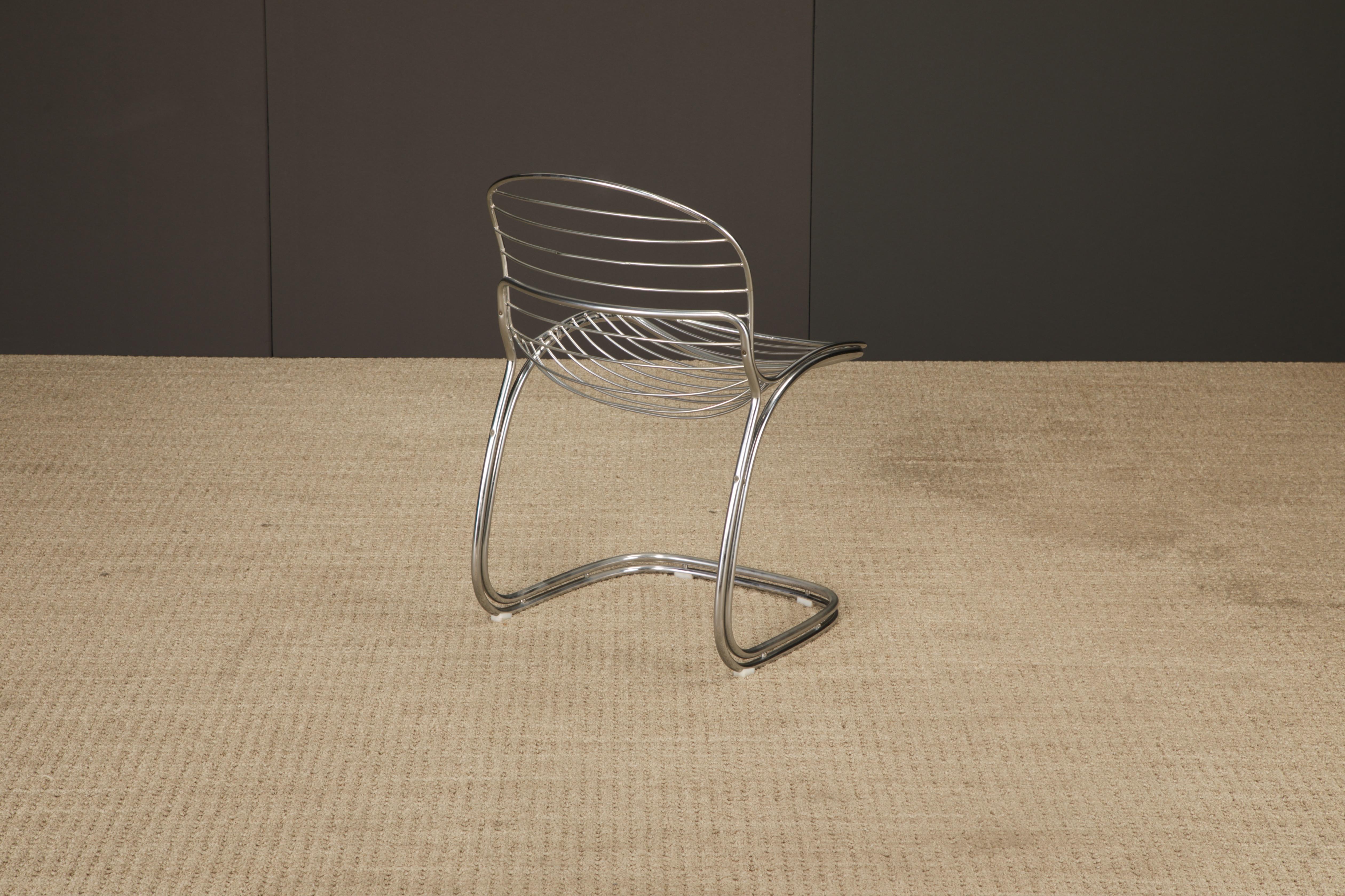 Set of 4 Gastone Rinaldi Chromed Steel Dining Chairs for RIMA, Italy, 1970s For Sale 13