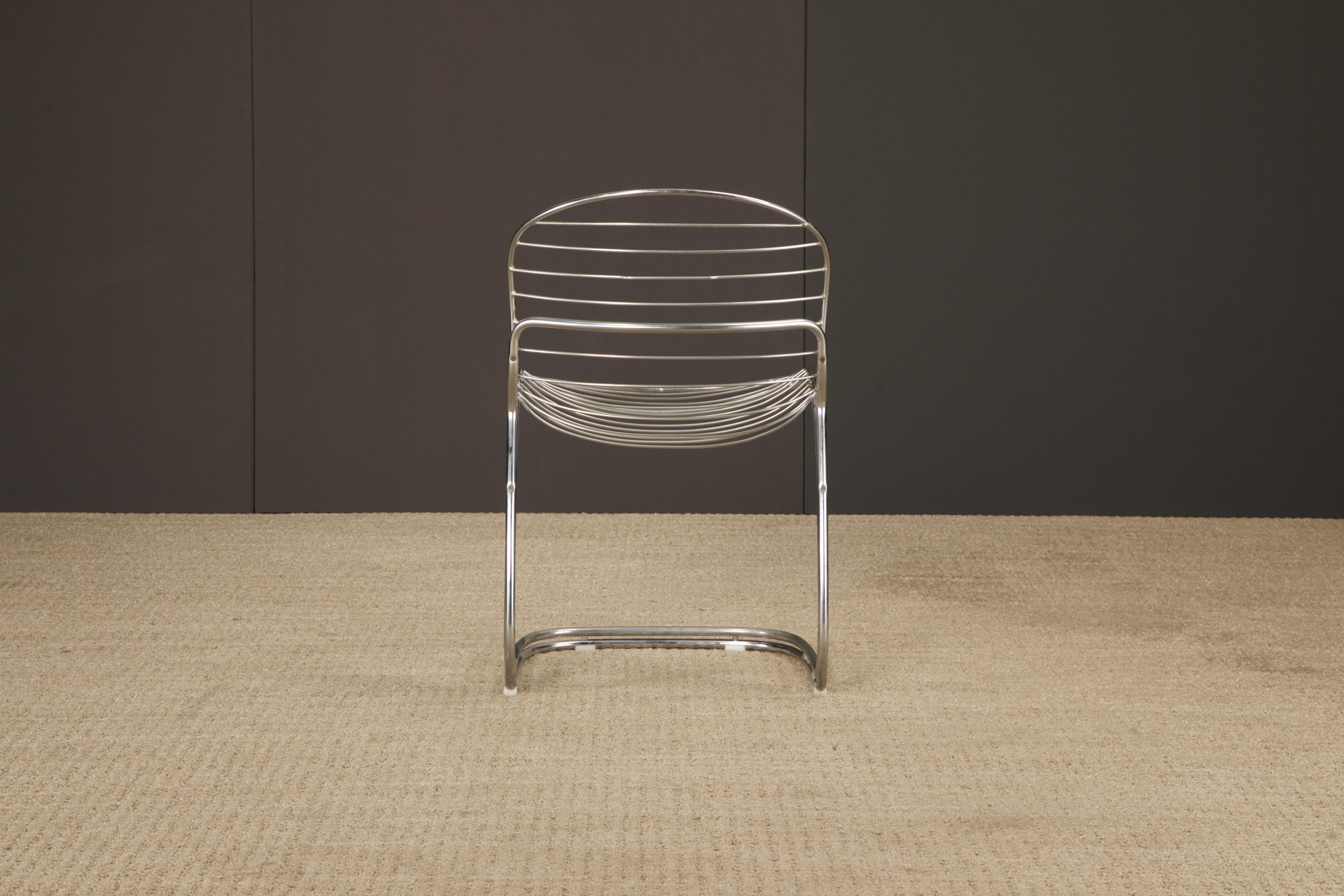 Set of 4 Gastone Rinaldi Chromed Steel Dining Chairs for RIMA, Italy, 1970s For Sale 14