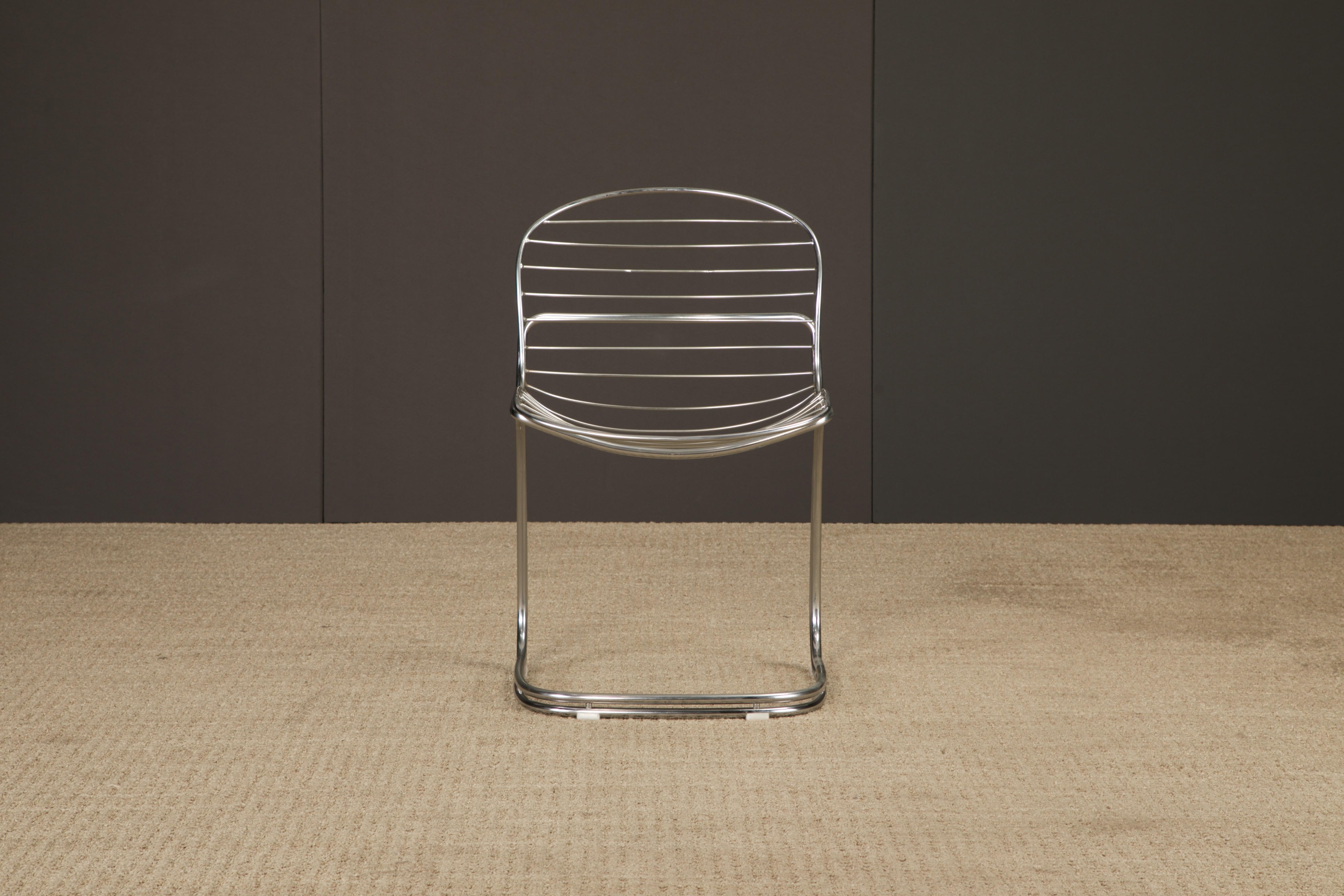 Set of 4 Gastone Rinaldi Chromed Steel Dining Chairs for RIMA, Italy, 1970s For Sale 2