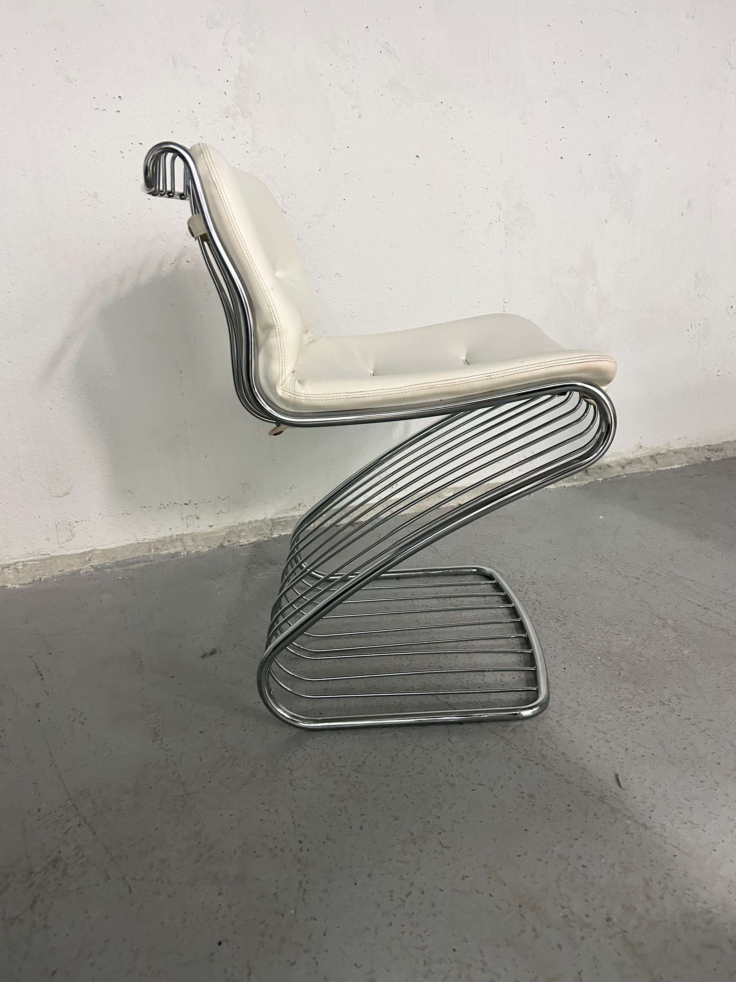 Set of 4 Gastone Rinaldi Wire Chrome Cantilever Chairs 4