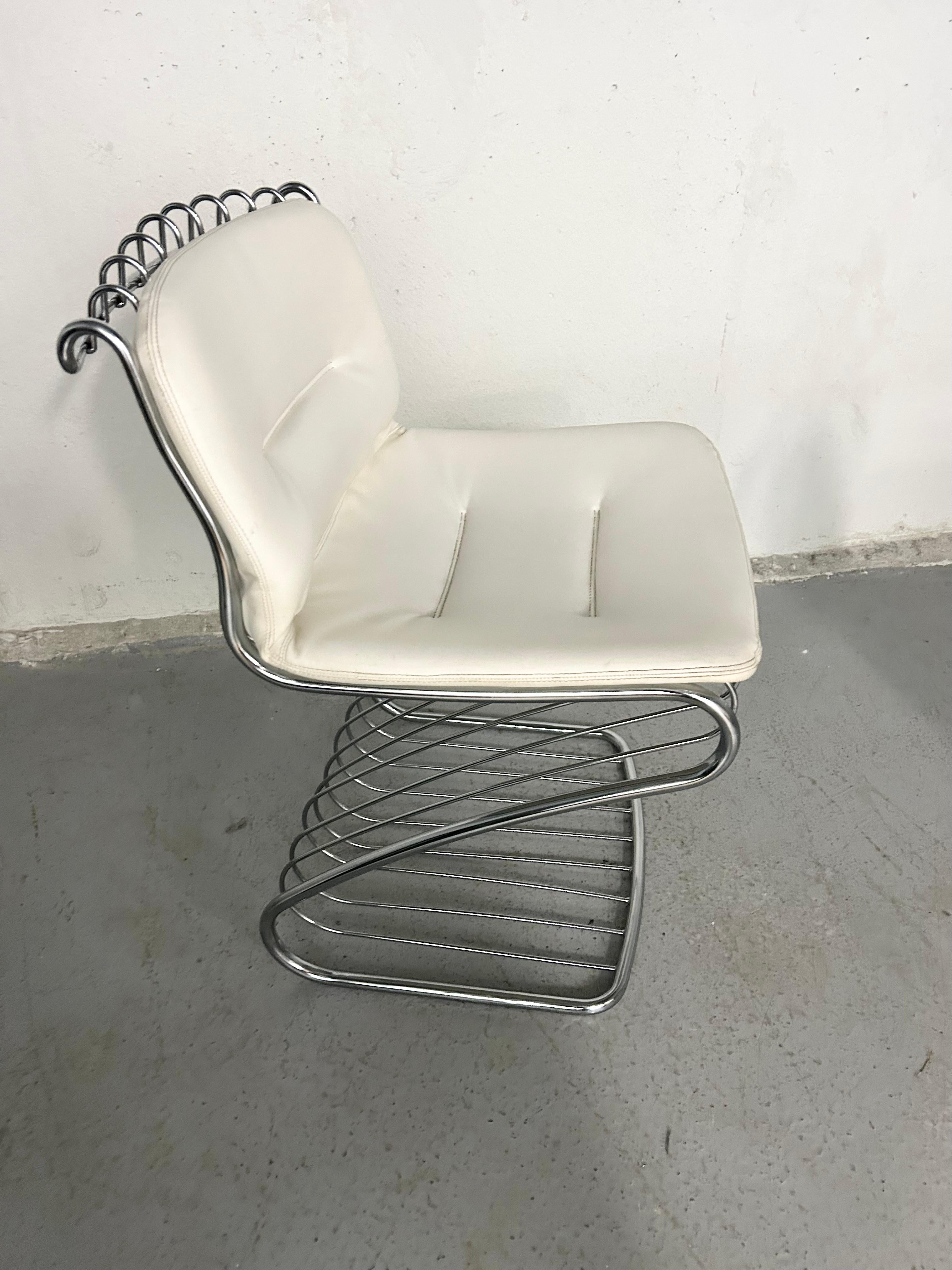 Set of 4 Gastone Rinaldi Wire Chrome Cantilever Chairs 6