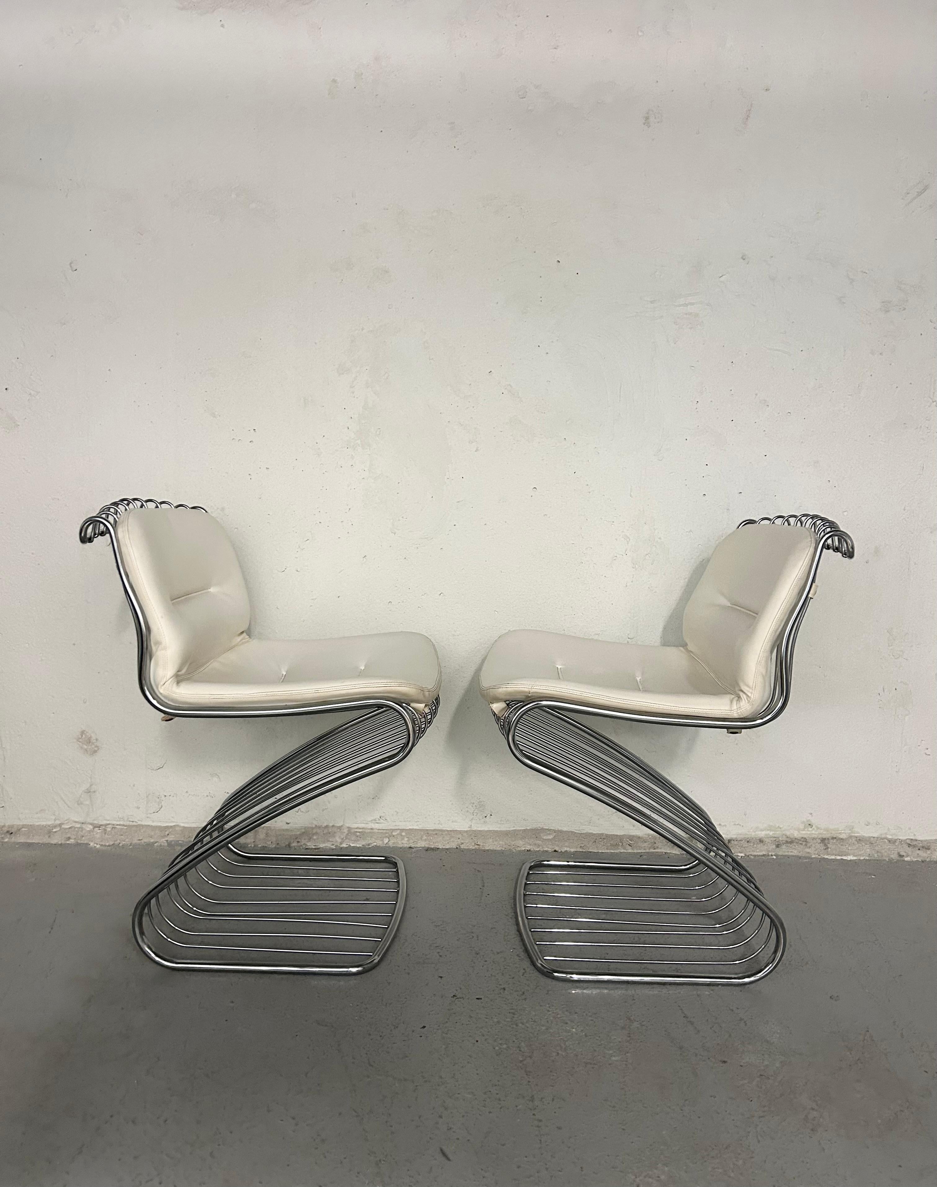 Set of 4 Gastone Rinaldi Wire Chrome Cantilever Chairs 2
