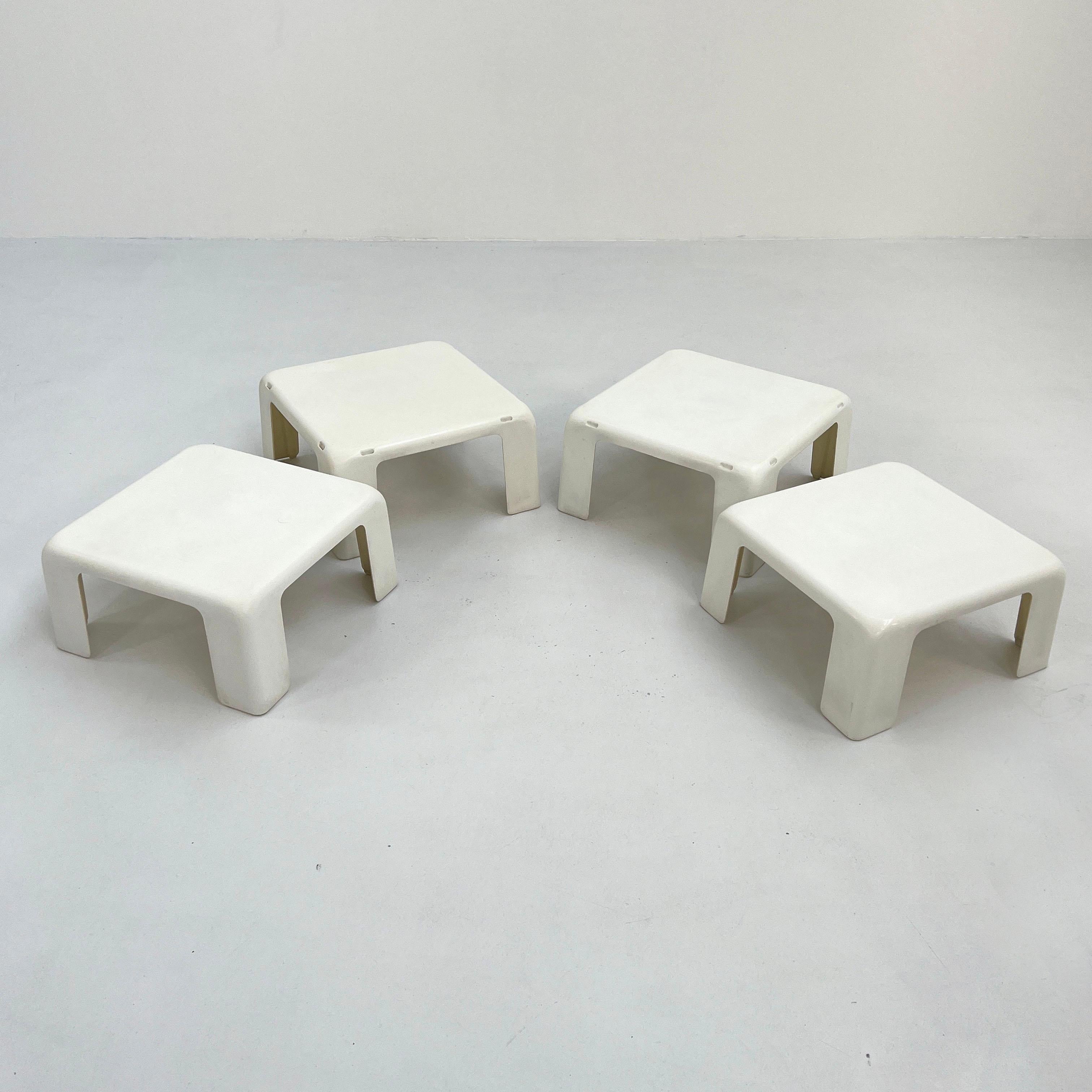 Mid-Century Modern Set of 4 Gatti Side Tables by Mario Bellini for C&B Italia, 1960s