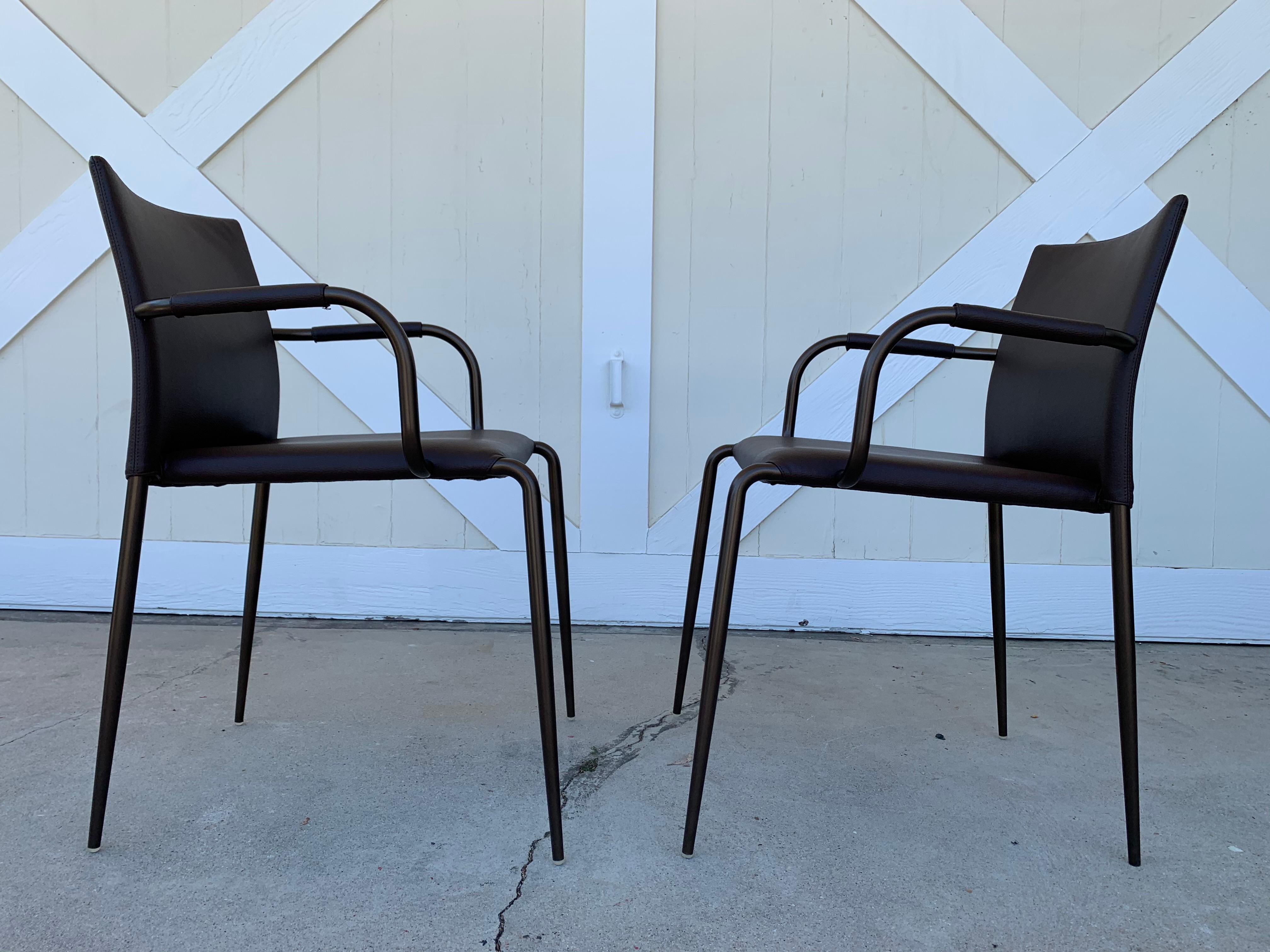 Metal Set of 4 Gazzella Armchairs by Tom Kelley for Enrico Pellizzoni