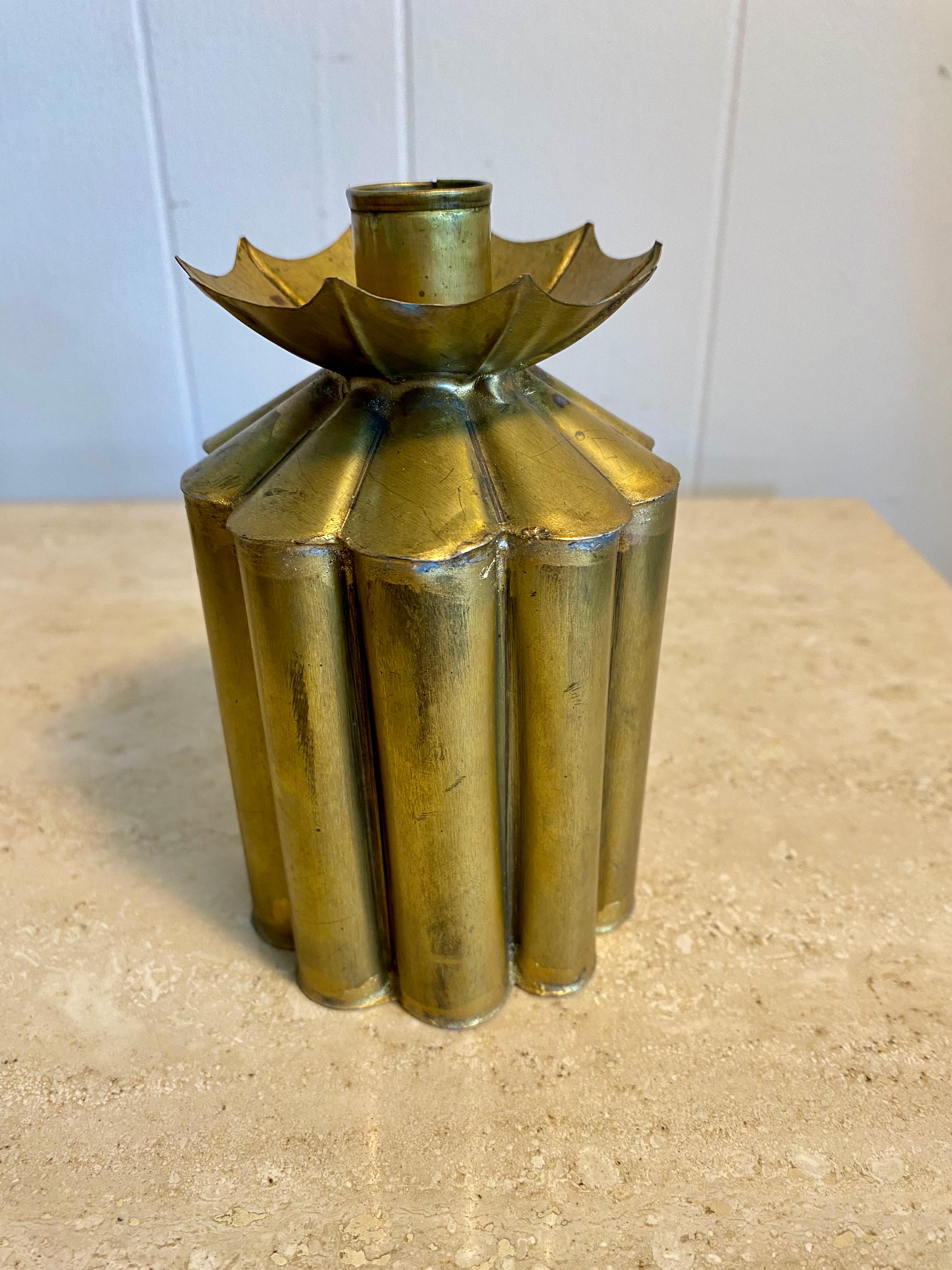 Set of 4 Gene Byron Mexican Brutalist Brass Candleholders, Circa 1960s 2