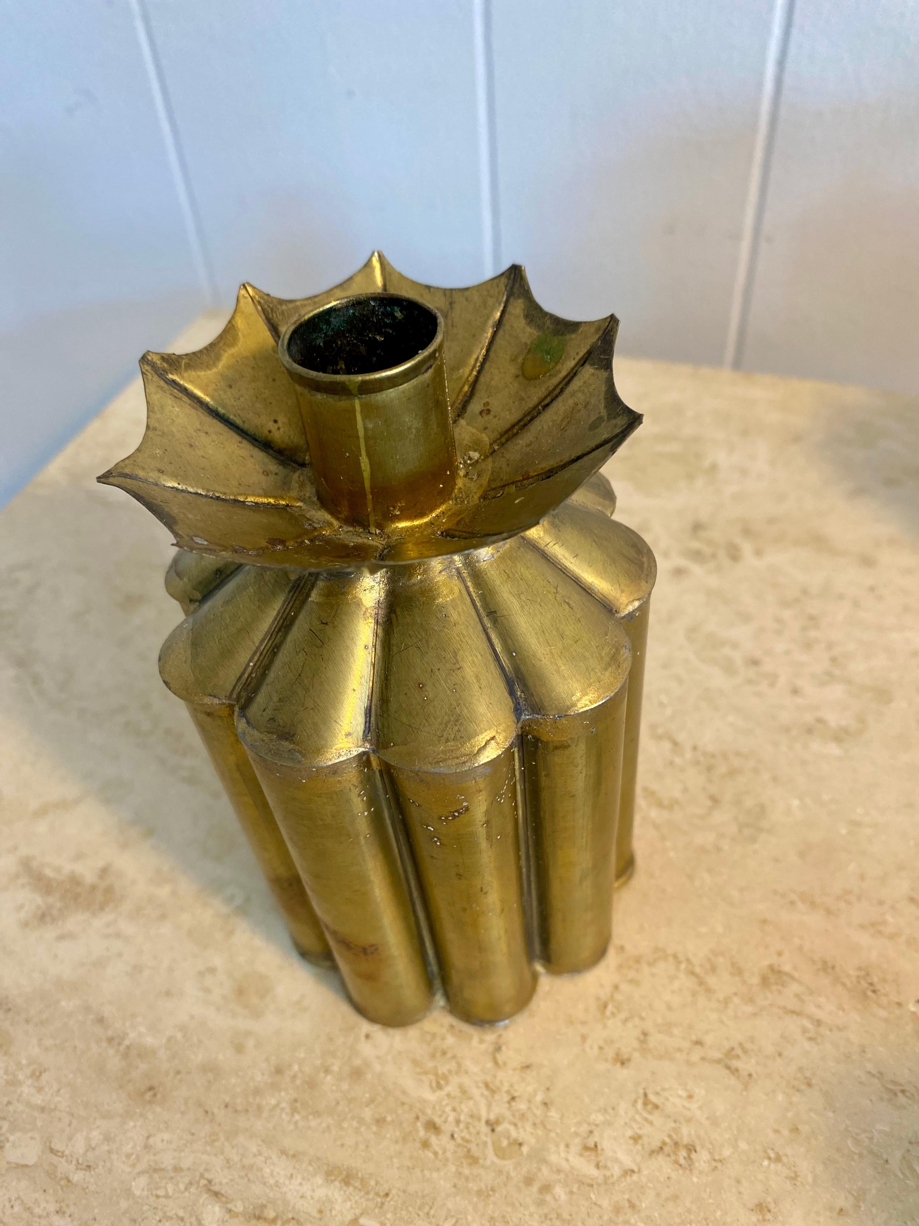 Set of 4 Gene Byron Mexican Brutalist Brass Candleholders, Circa 1960s 3