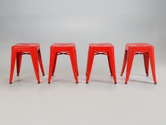Set of (4) Genuine French Made Tolix Stools for Dining Tables Showroom Samples