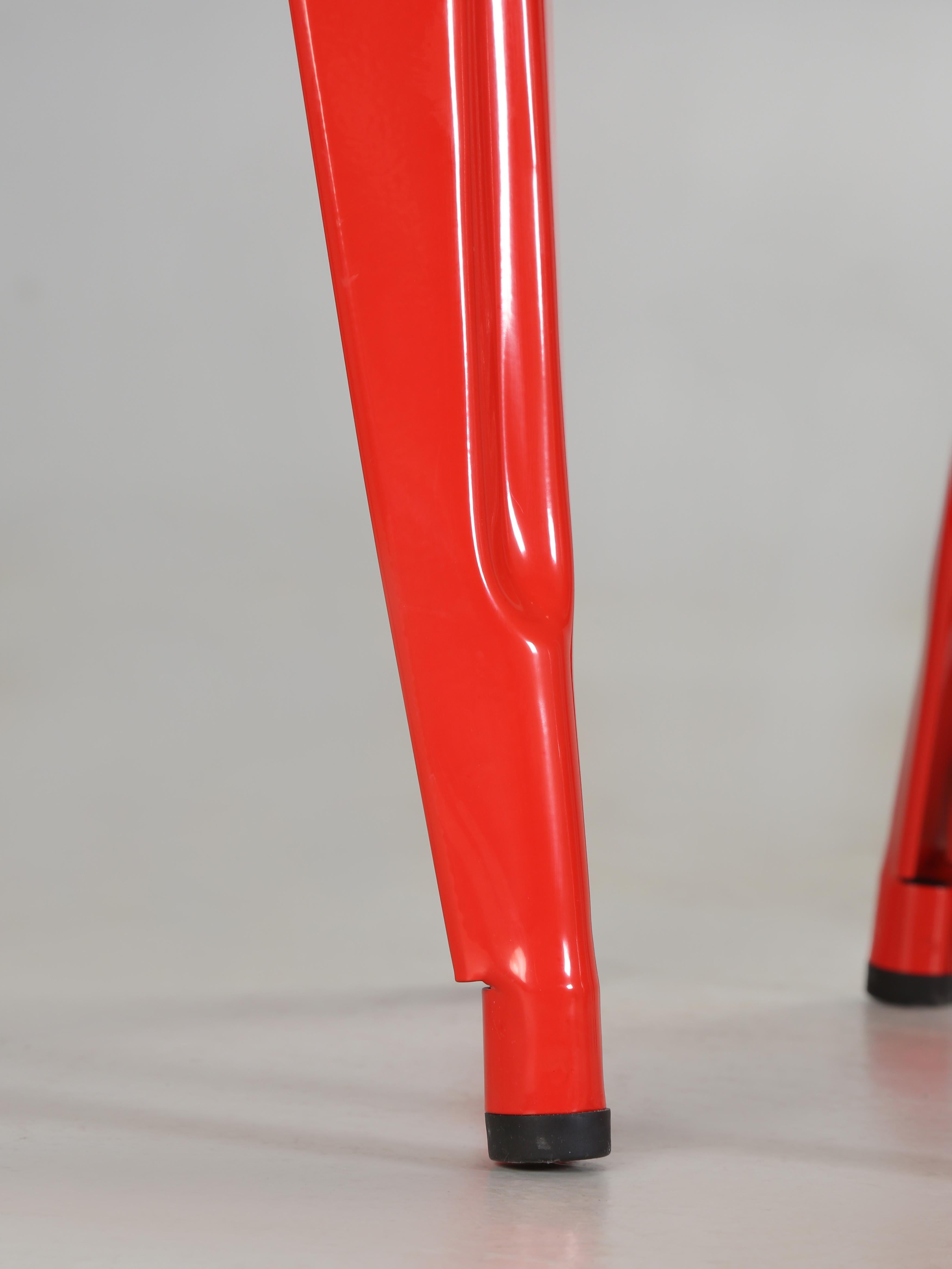 Set of (4) Genuine French Made Tolix Stools for Dining Tables Showroom Samples For Sale 1