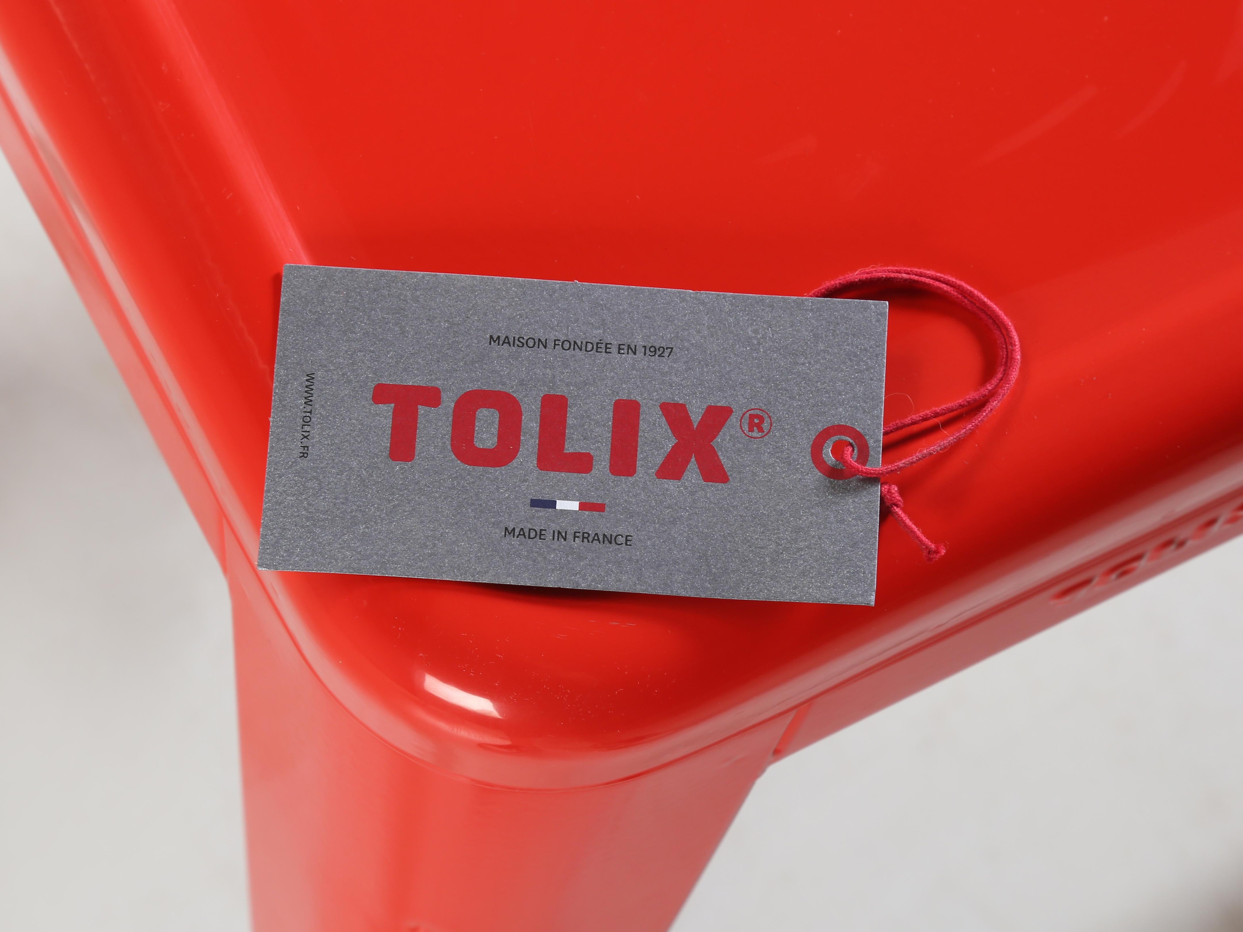 Set of (4) Genuine French Made Tolix Stools for Dining Tables Showroom Samples For Sale 2