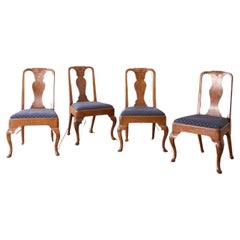 Antique Set of 4 Genuine Queen Anne dining chairs