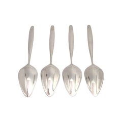 Set of 4 Georg Jensen Denmark Sterling Silver Cypress Fruit/Orange Spoons