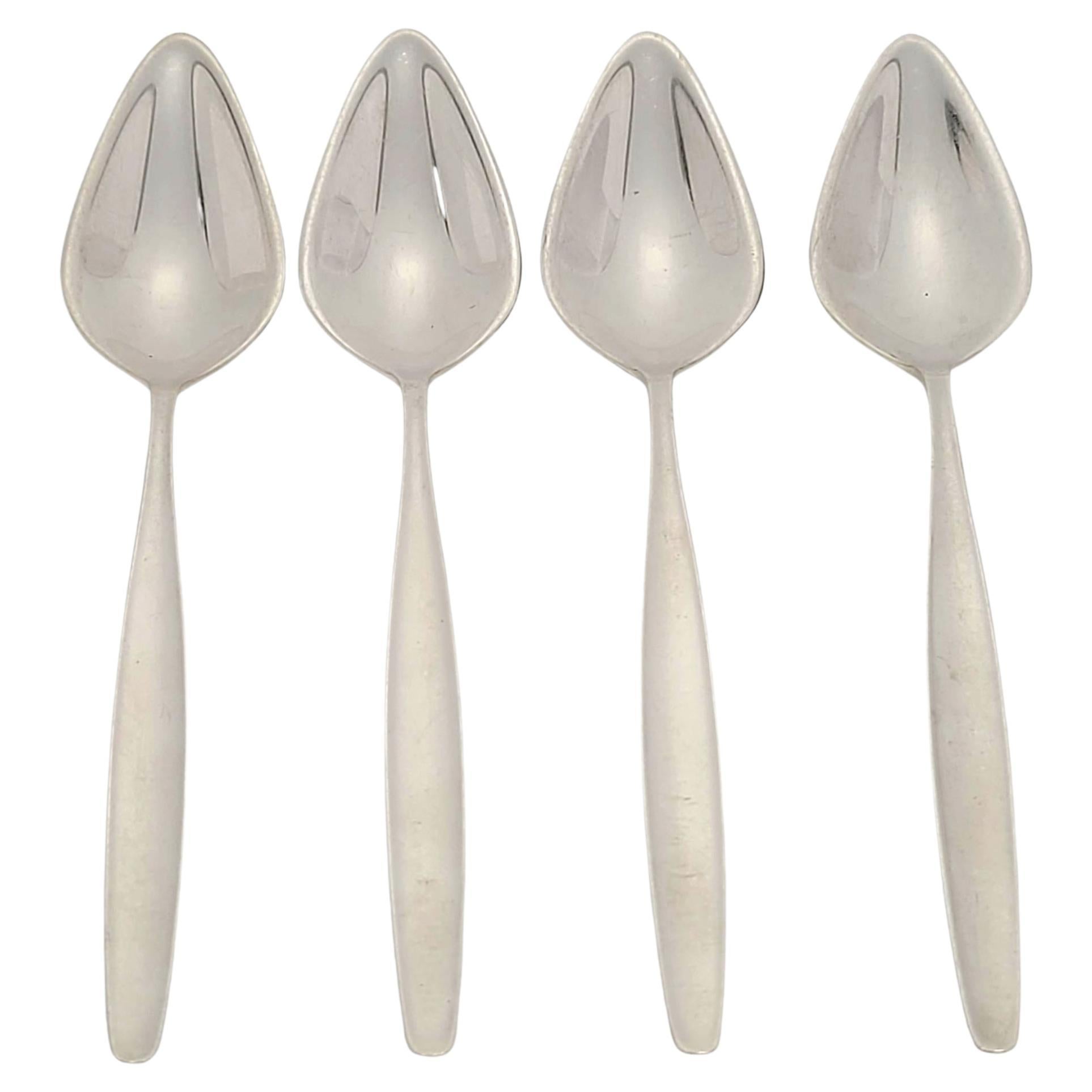 Set of 4 Georg Jensen Denmark Sterling Silver Cypress Fruit/Orange Spoons