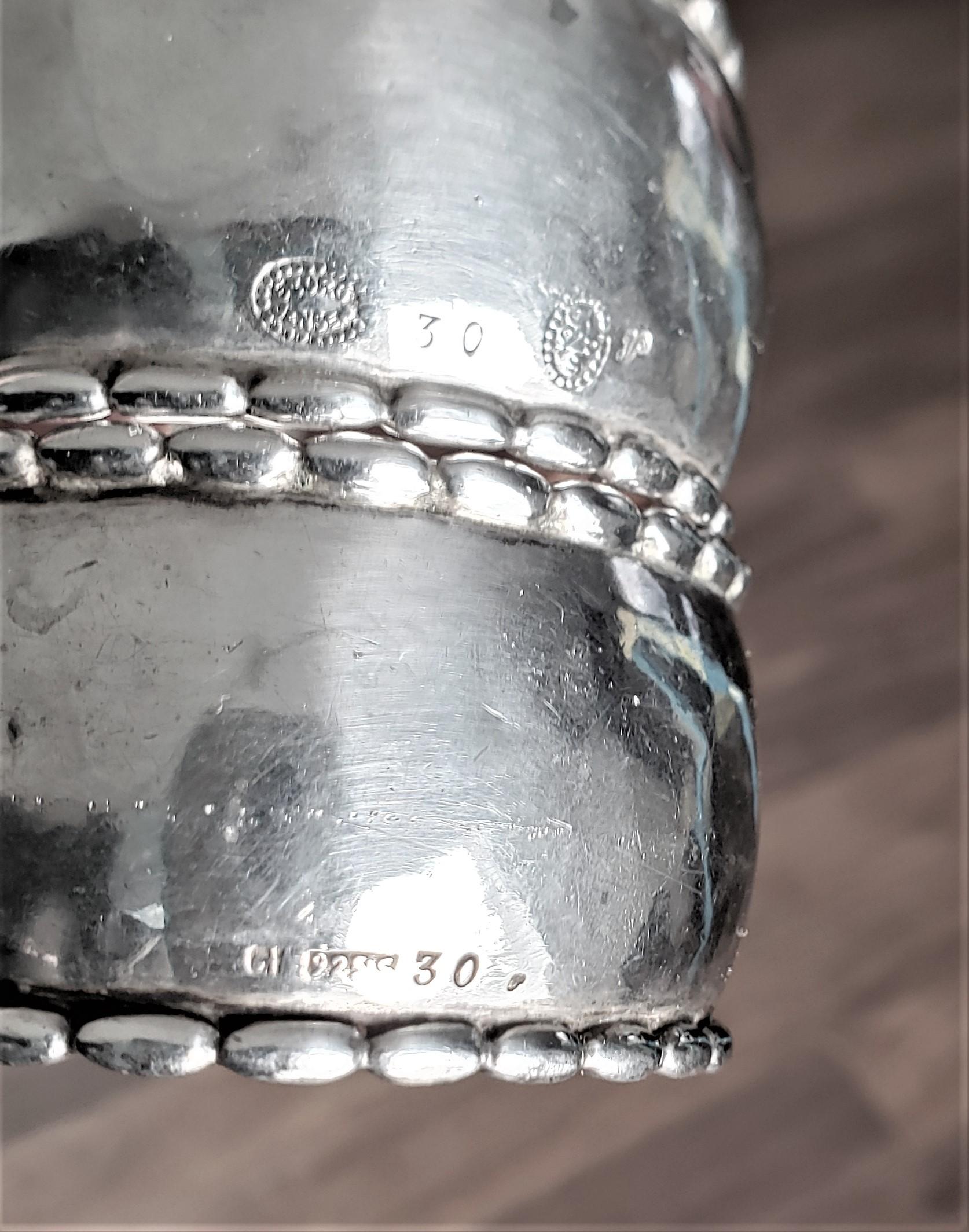 Set of 4 Georg Jensen Sterling Silver Hand Hammered Napkin Rings For Sale 3