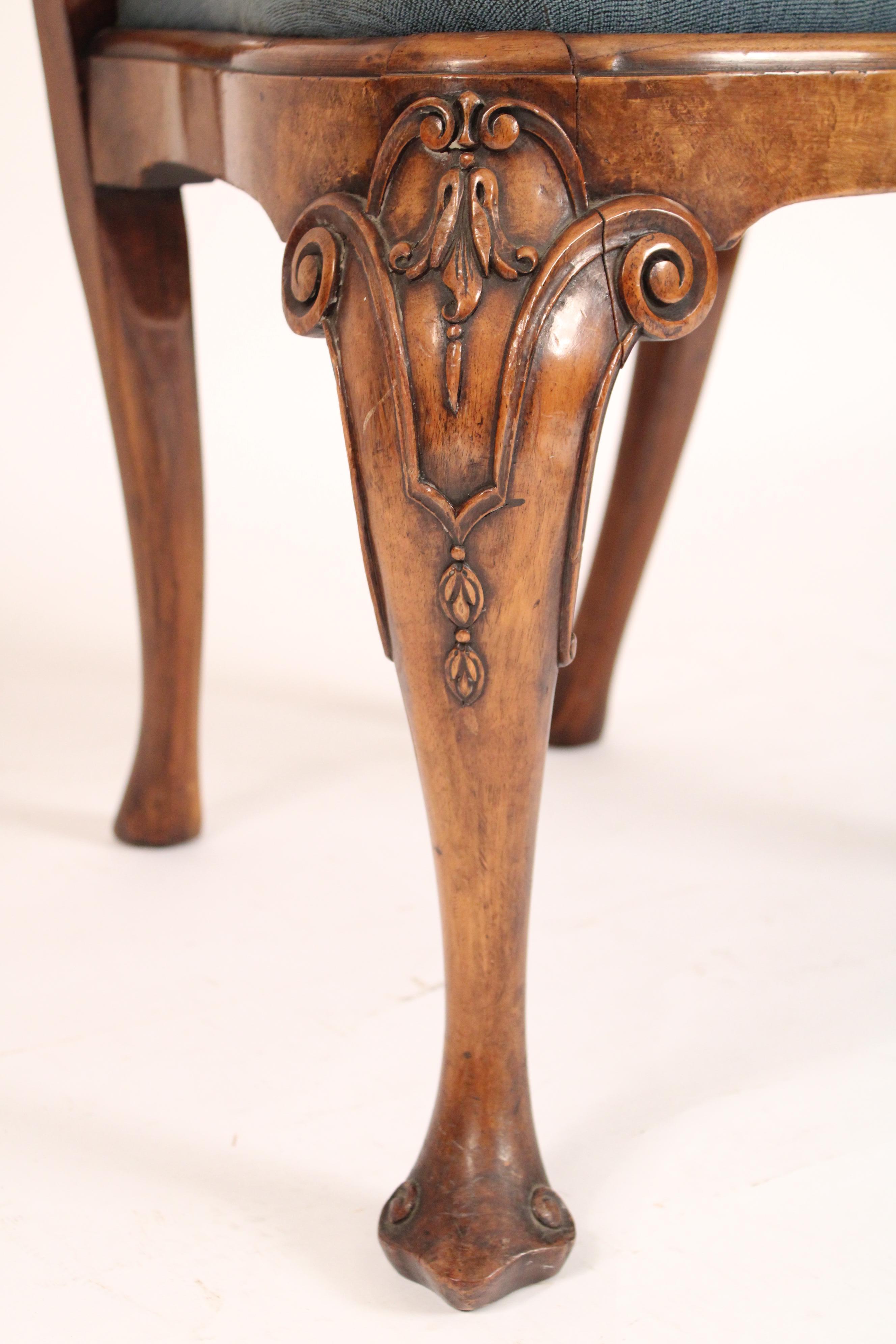 Set of 4 George I style Walnut and Burl Elm Side Chairs 3
