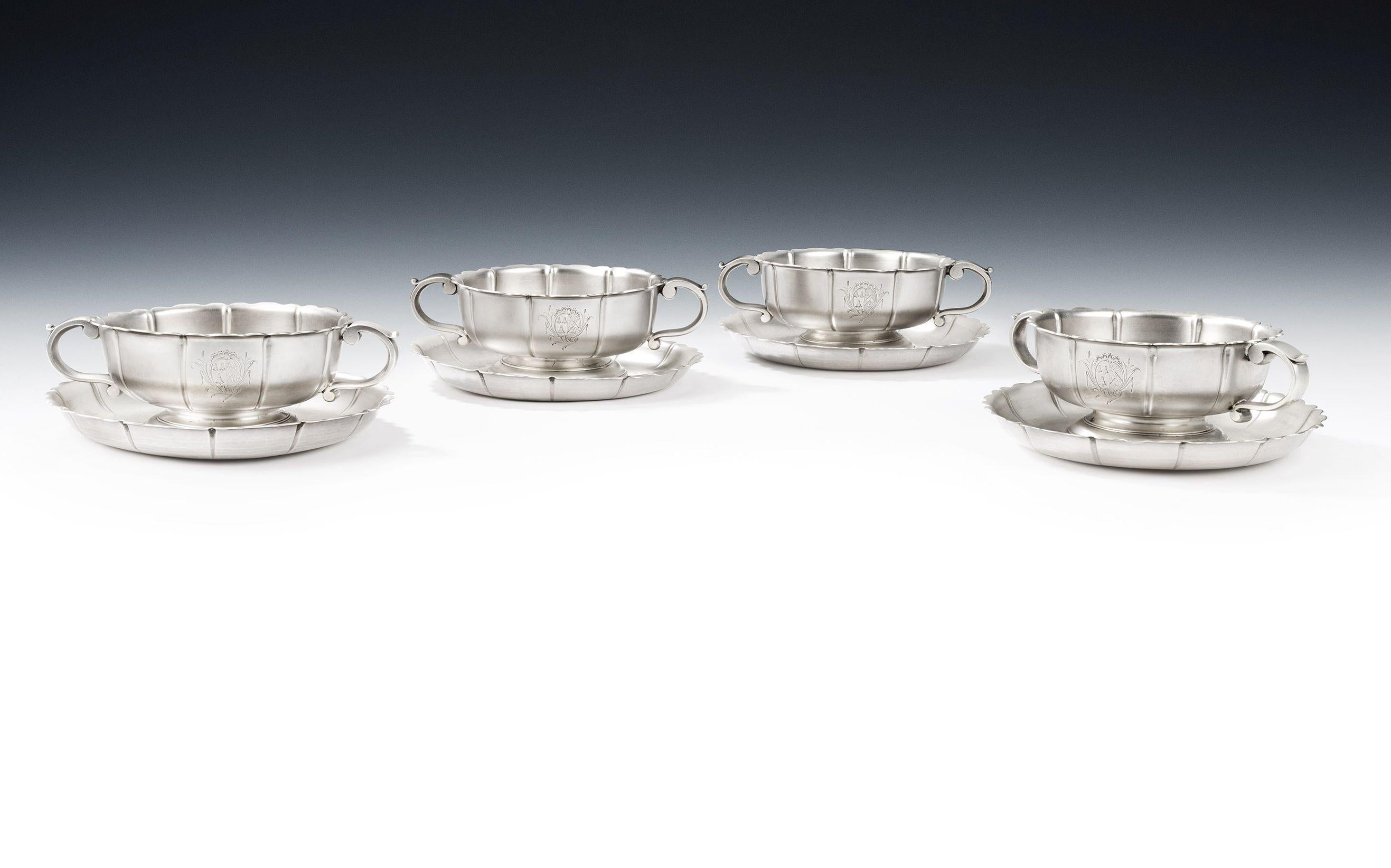 William Wordsworth Interest. An Important Set of Four George II Fruit Bowls and Stands Made in London in 1751/52 by Samuel Herbert & Co.

To find a single fruit bowl and stand, from this period, is very unusual, however to find a set of four is