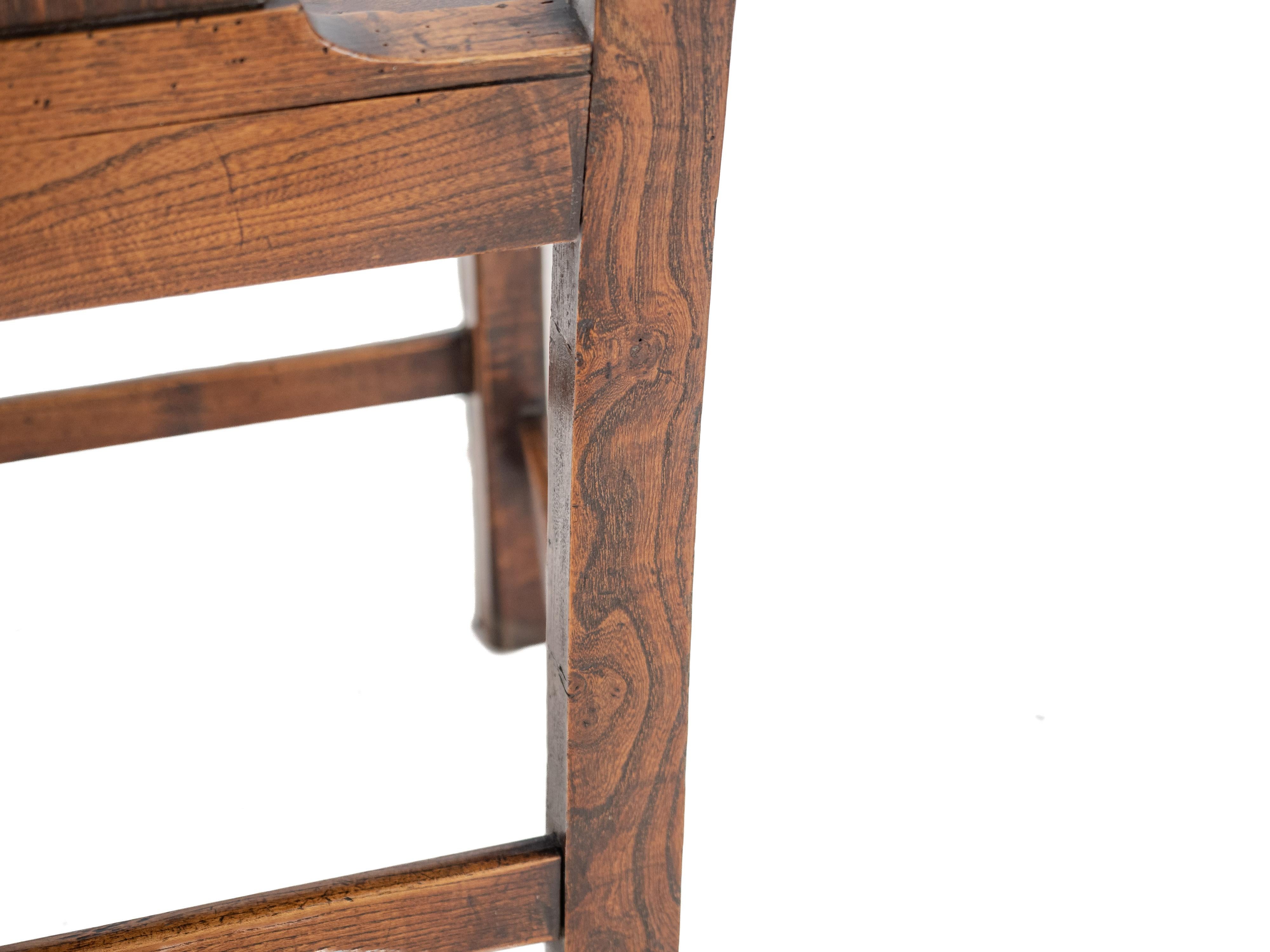 Set of 4 Georgian Elm Chippendale Country Dining Chairs, c.18th George III For Sale 9