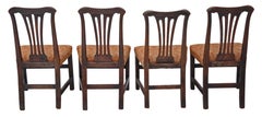 Set of 4 Georgian Oak Dining Chairs