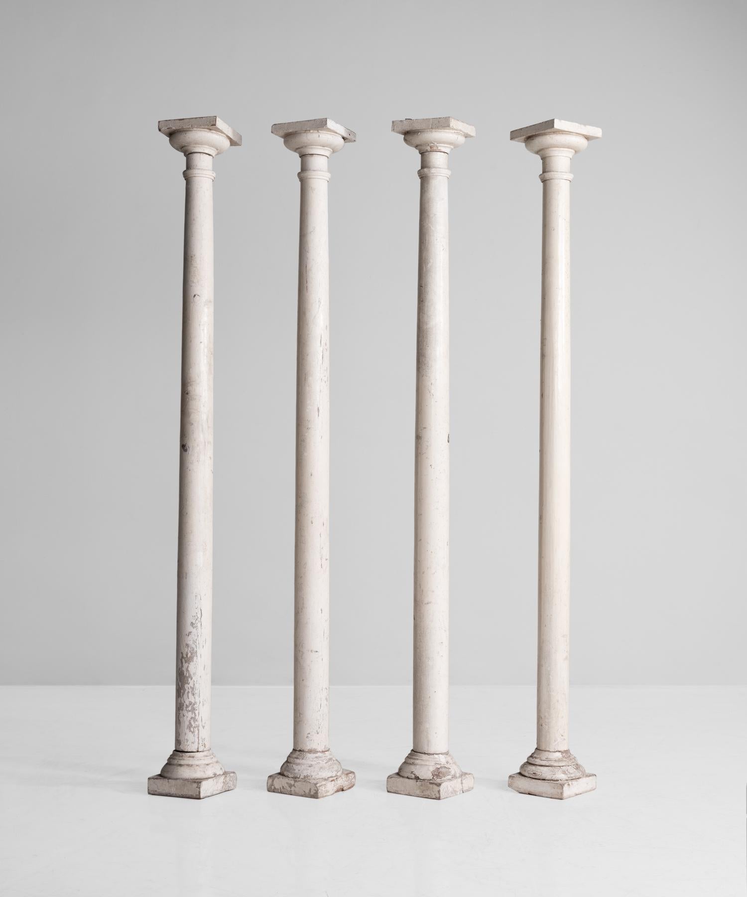 Set of (4) Georgian pine columns, circa 1760.

Slender, decorative forms with original paint.