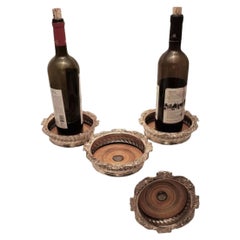 Set of 4 Georgian Sterling Silver Floral Wine Coasters