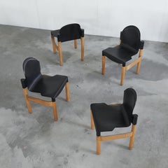 Satz von 4 Gerd Lange 'Flex 2000' Stühlen aus Buche und Kunststoff für Thonet 1973