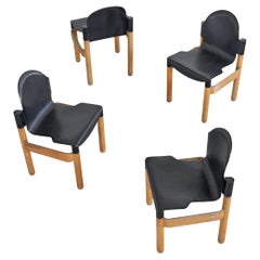 Satz von 4 Gerd Lange 'Flex 2000' Stühlen aus Buche und Kunststoff für Thonet 1973