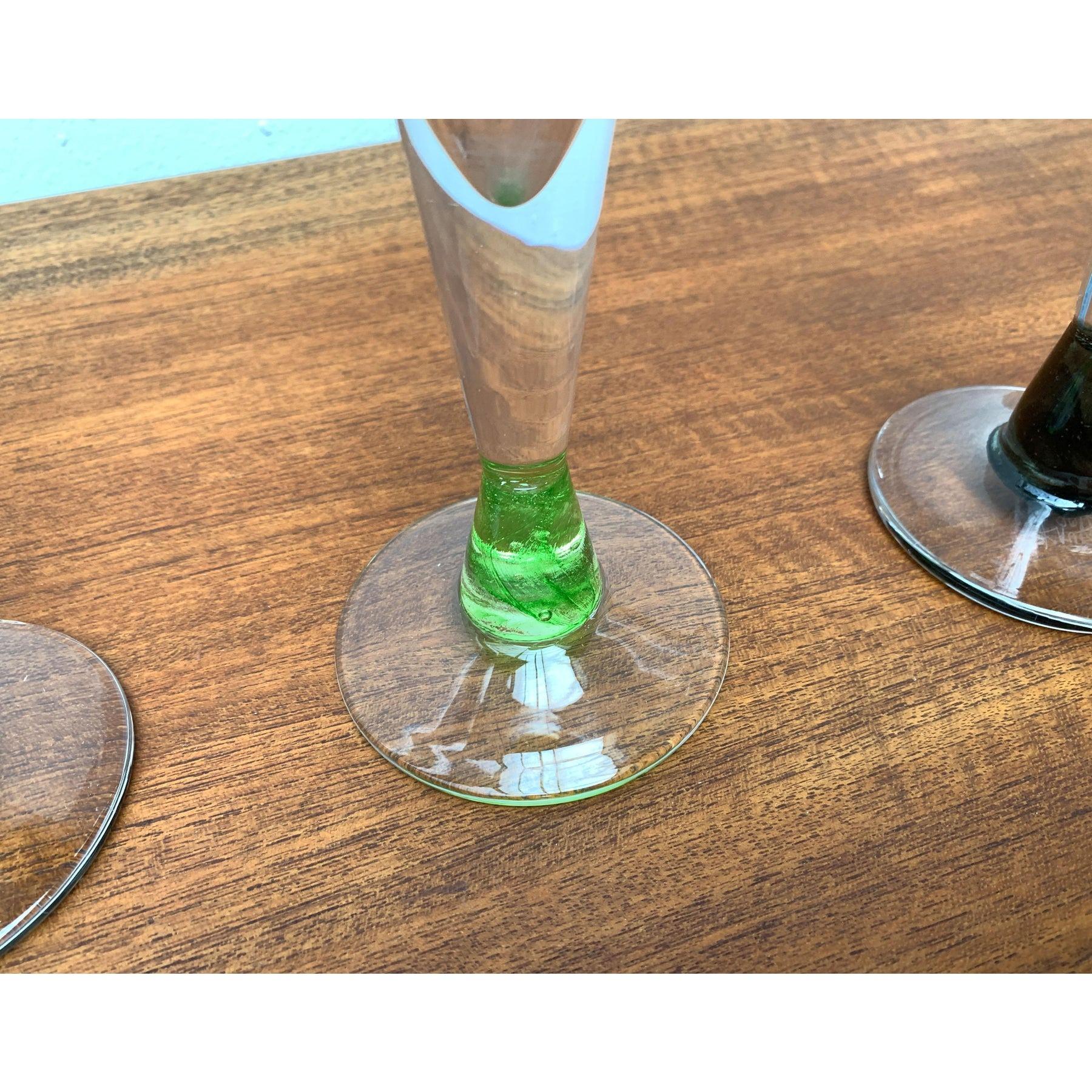 Ensemble de 4 verres à champagne allemands par Regina Kaufmann pour Glashagen Hütte Excellent état - En vente à Hamburg, DE