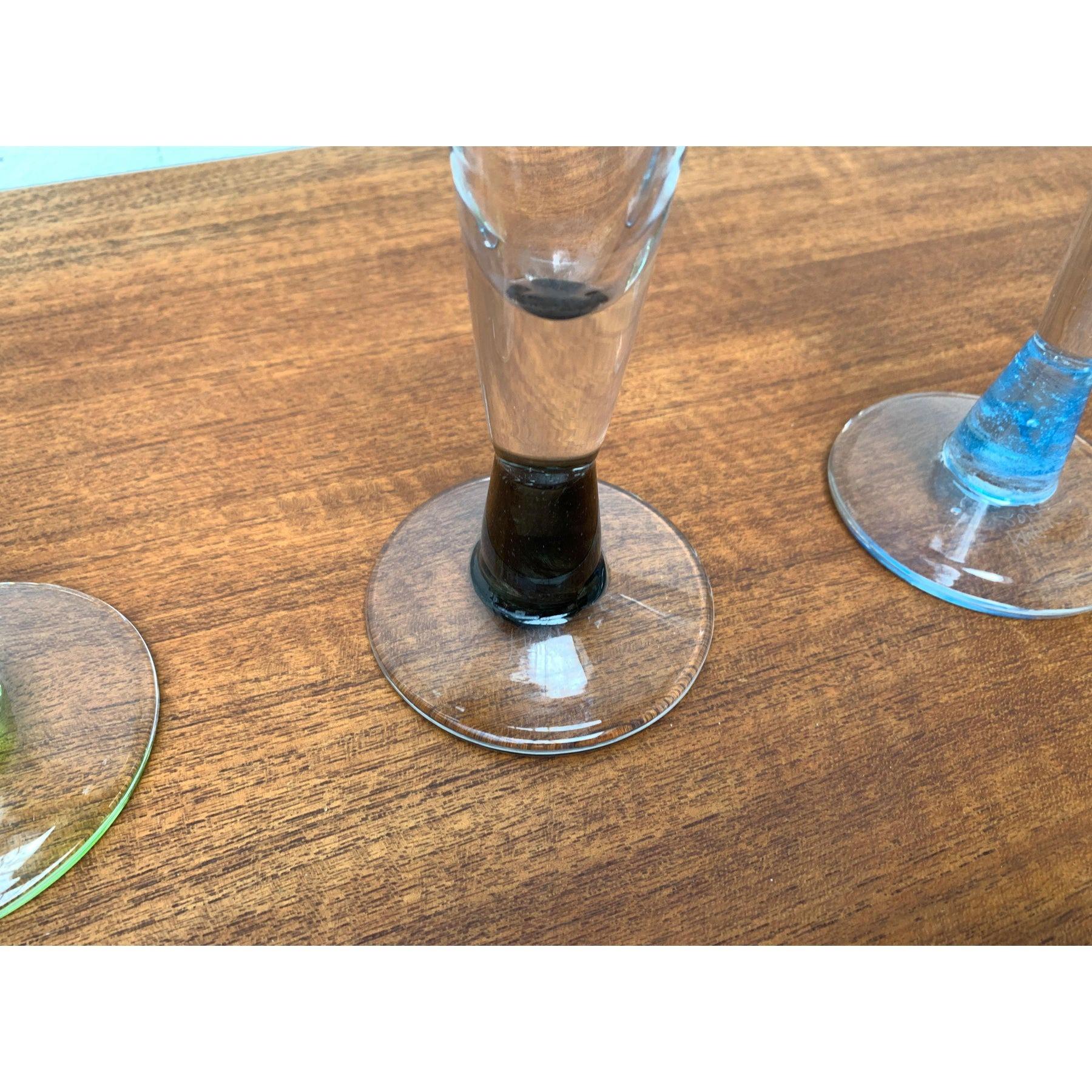 Ensemble de 4 verres à champagne allemands par Regina Kaufmann pour Glashagen Hütte en vente 3