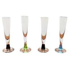 Set of 4 German Champagne Glasses by Regina Kaufmann for Glashagen Hütte