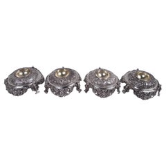 Set of 4 German Hanau Renaissance Silver Open Salts