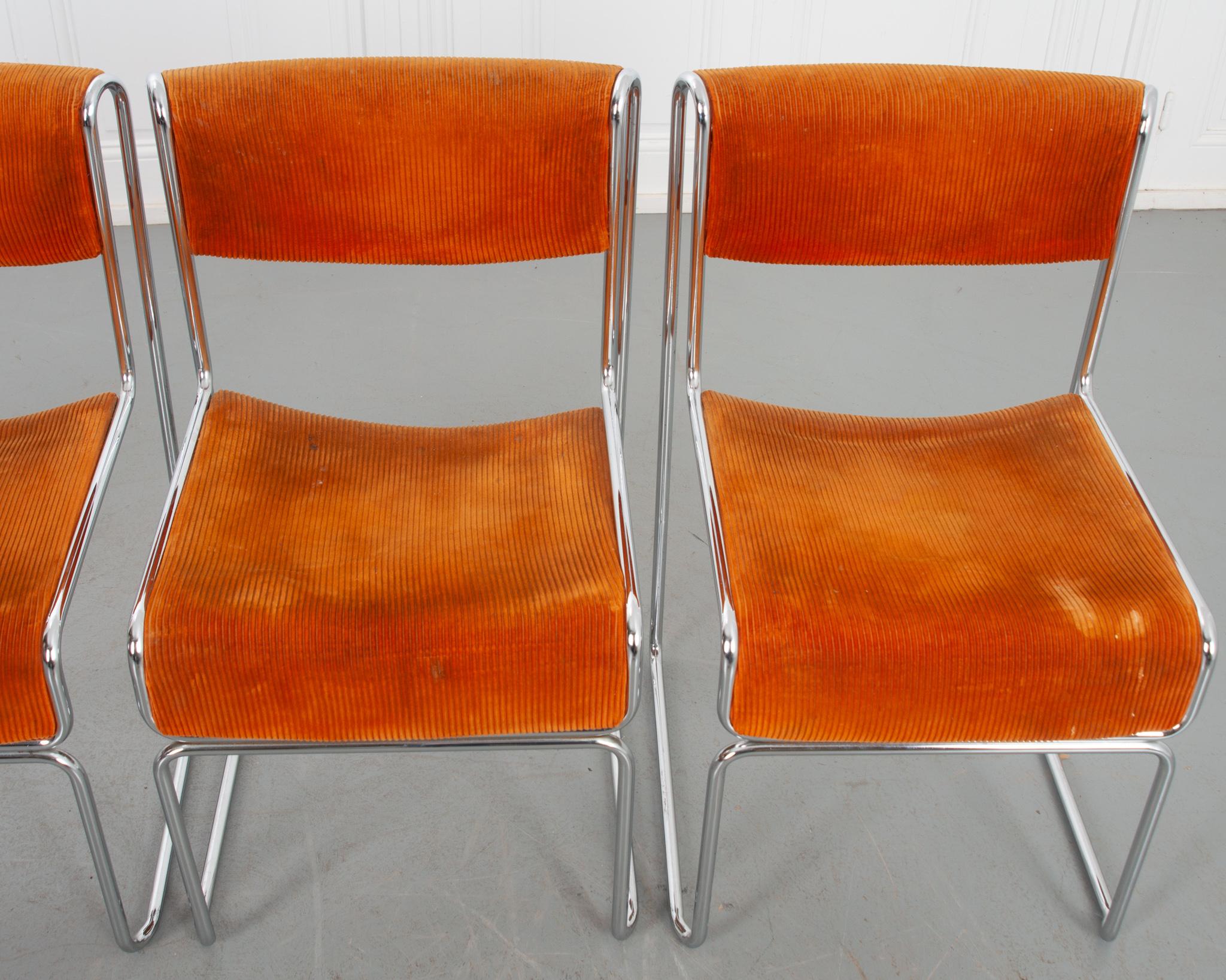 Set of 4 German Mid-Century Modern Dining Chairs In Good Condition In Baton Rouge, LA