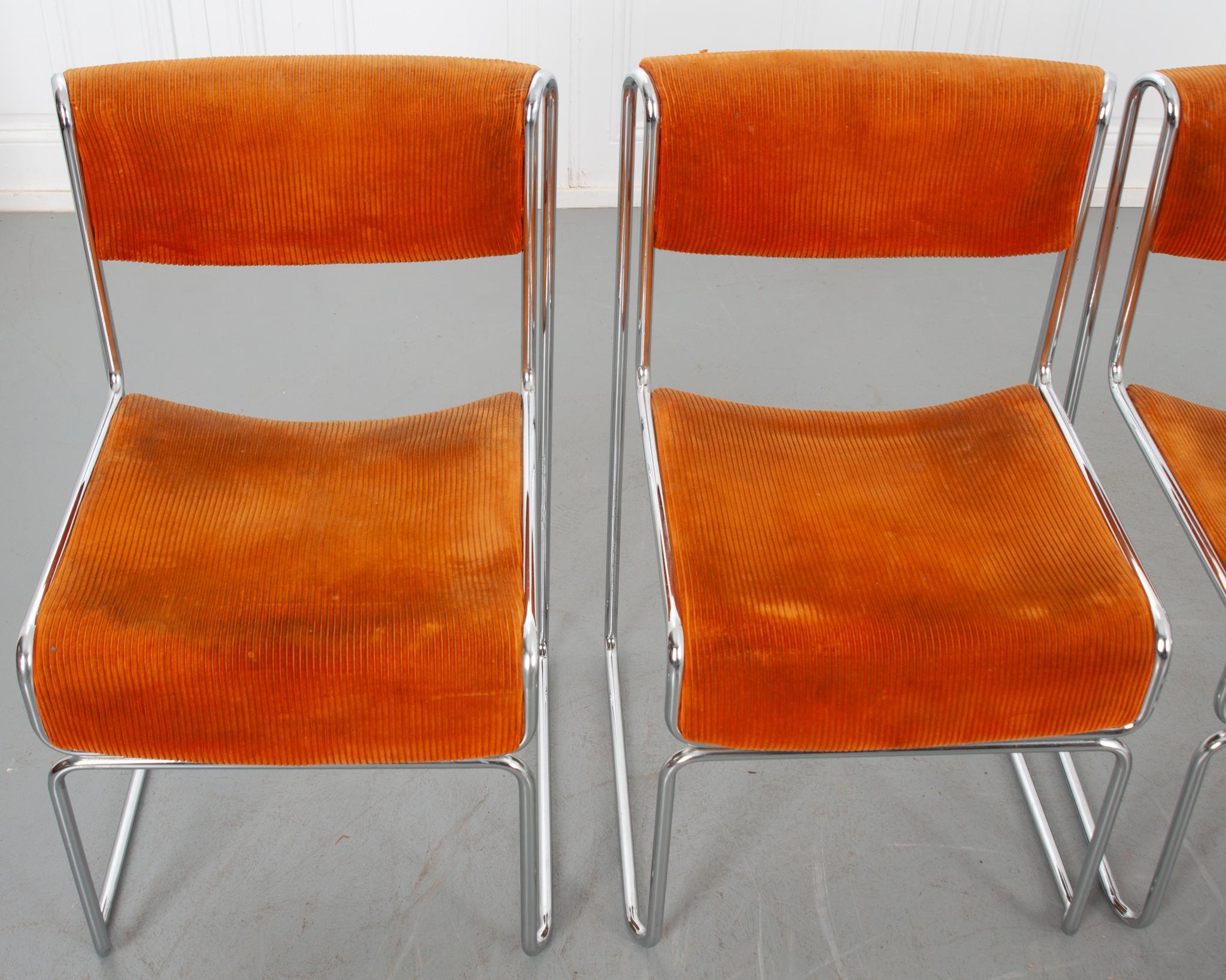 20th Century Set of 4 German Mid-Century Modern Dining Chairs