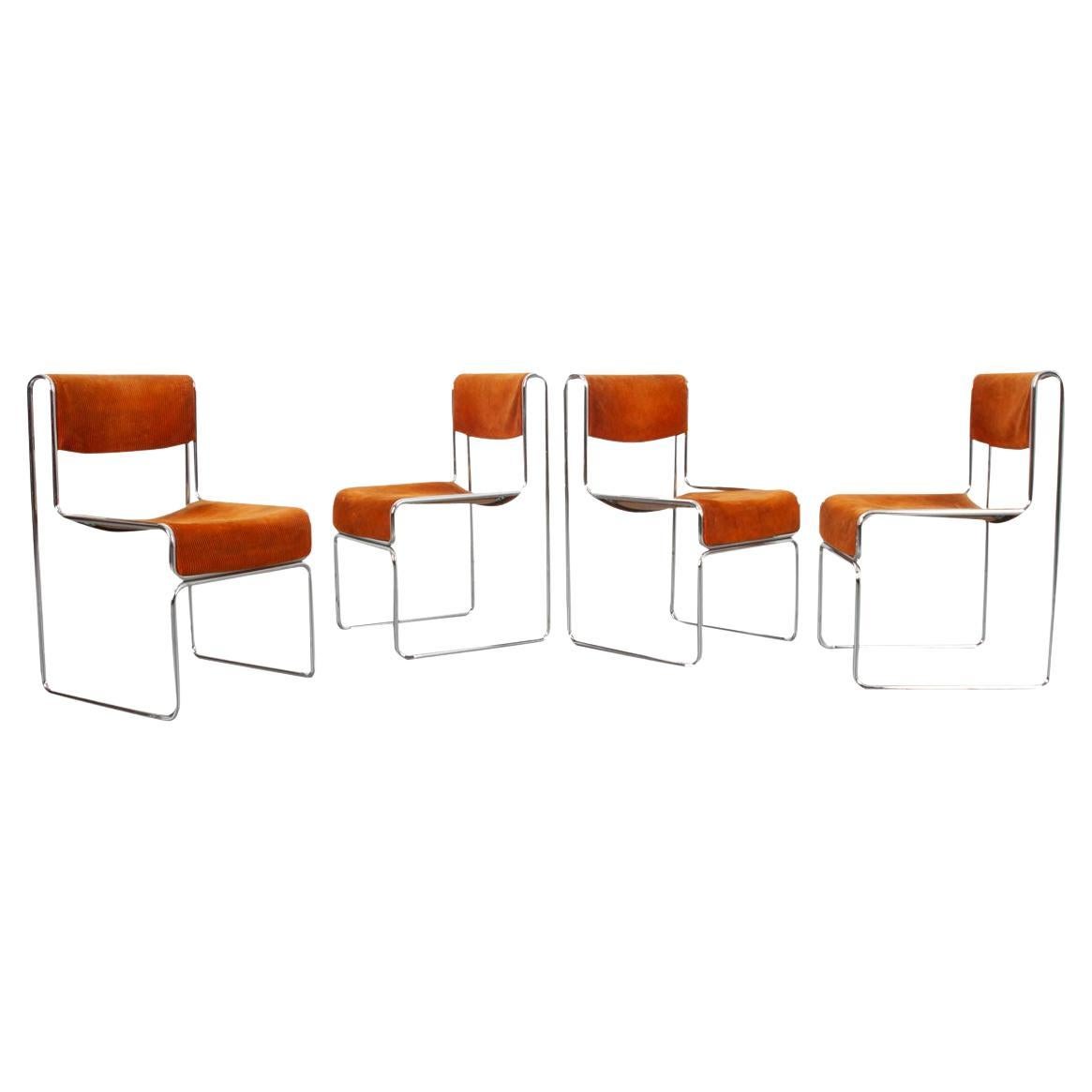 Set of 4 German Mid-Century Modern Dining Chairs