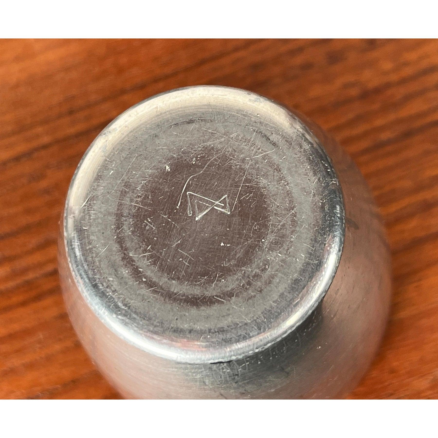 Juego de 4 tazas alemanas de peltre modernas de mediados de siglo, Harald Buchrucker, años 60 siglo XX en venta